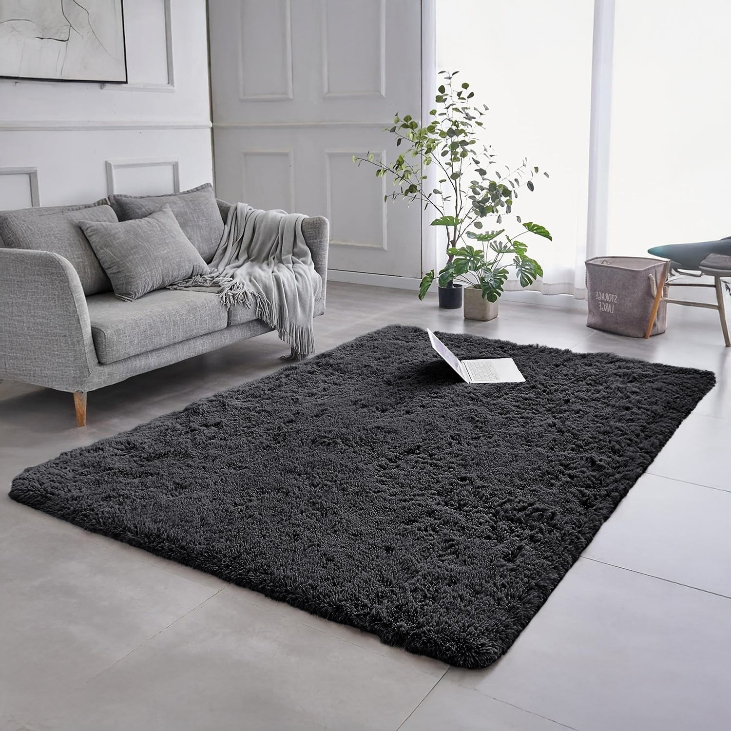 Fluffy Shag Pile Shaggy Rug Black