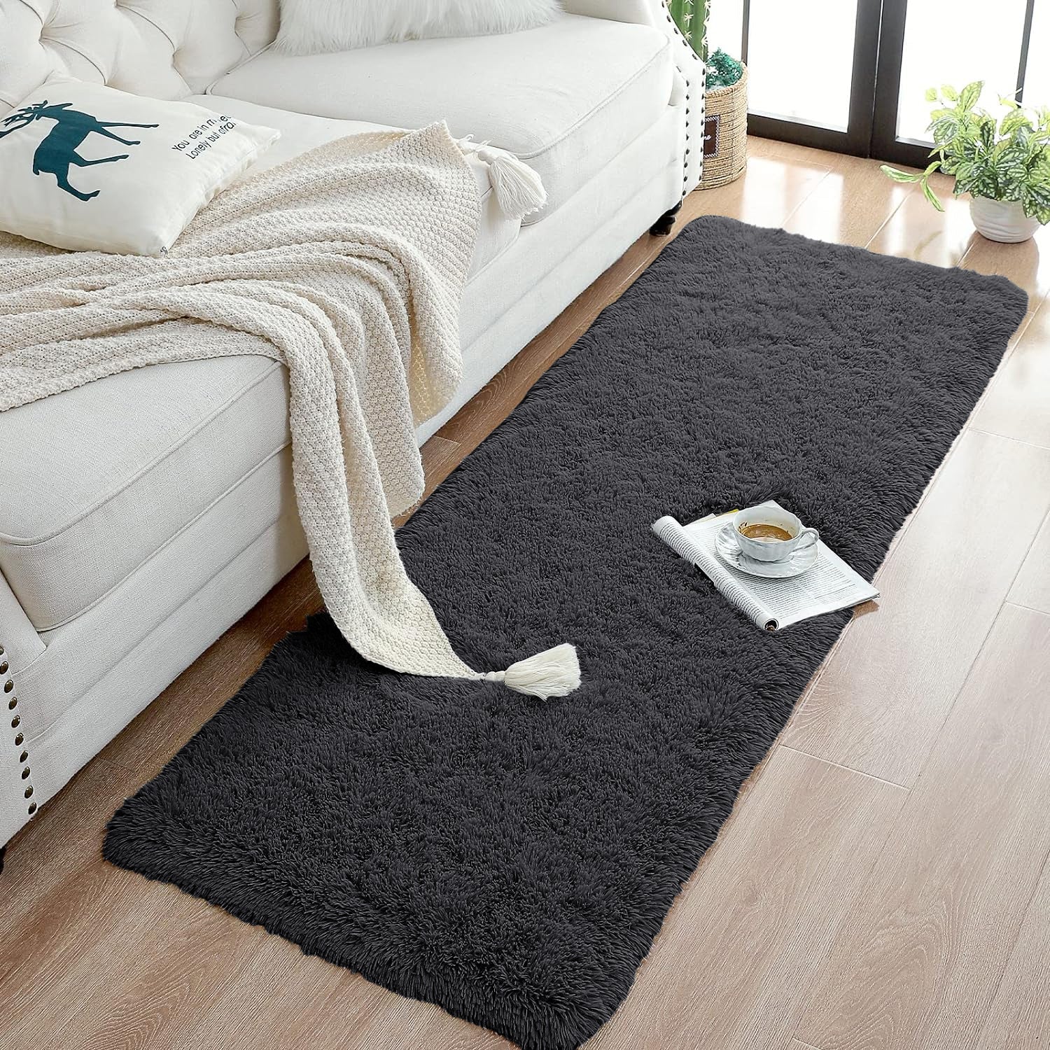 Fluffy Shag Pile Shaggy Rug Black