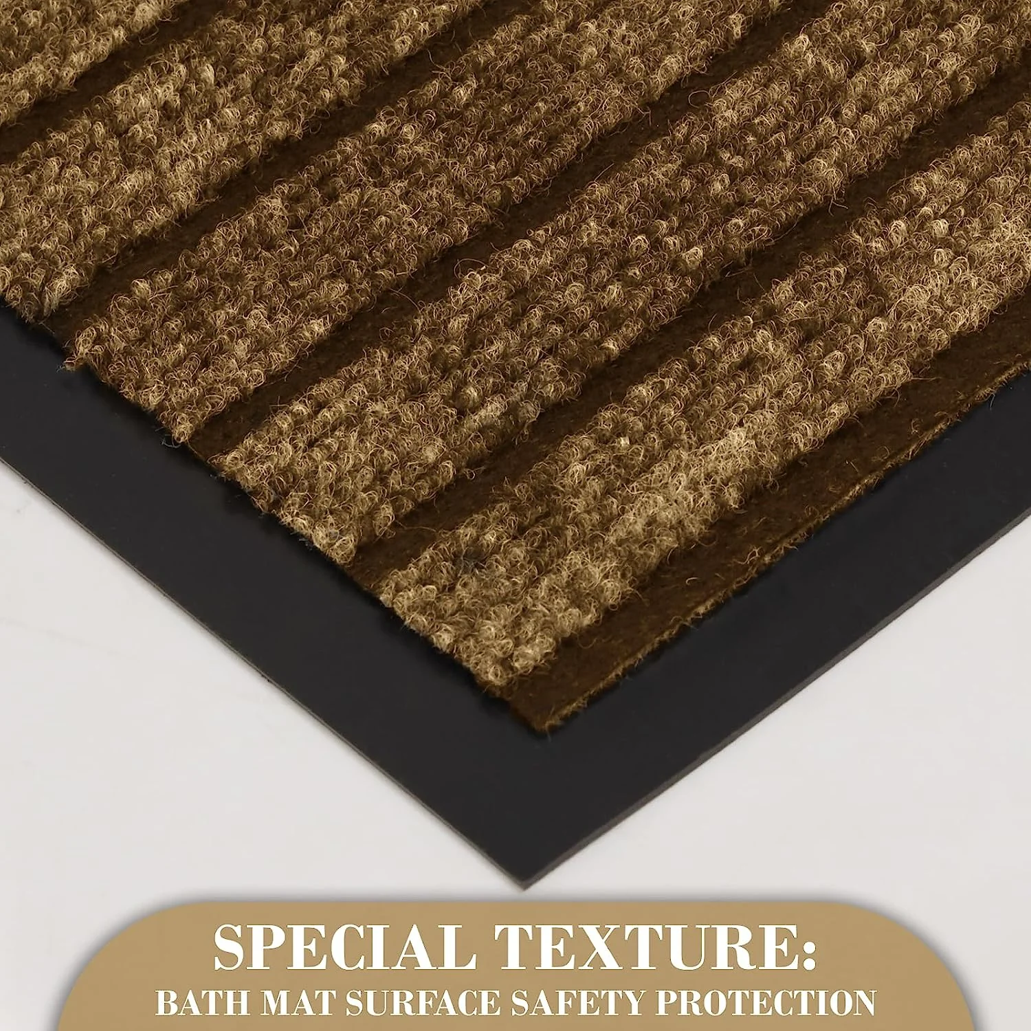 Washable Rubber Door Mat Indoor Outdoor Front Entryway Brown