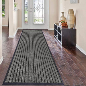 Washable Rubber Door Mat Indoor Outdoor Front Entryway Grey