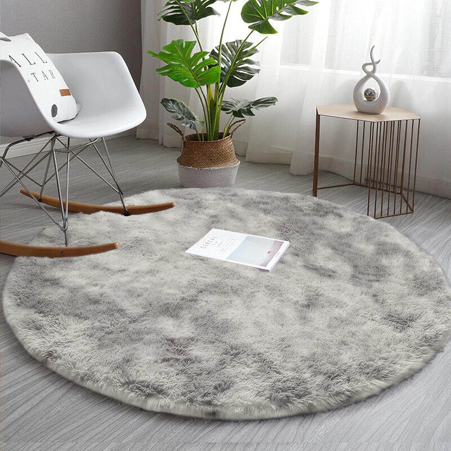 Hallway Runner Shaggy Rug Light Grey Tie Dye