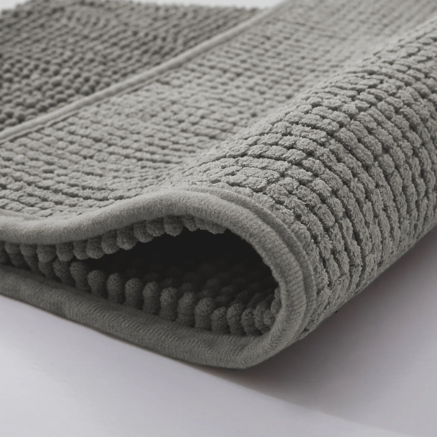 Soft Chenille Bath Mat Thick Absorbent Silver