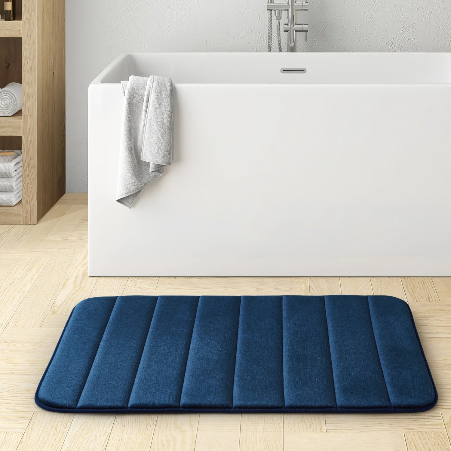 Memory Foam Bath Mat Ultra Absorbent Non-Slip Navy