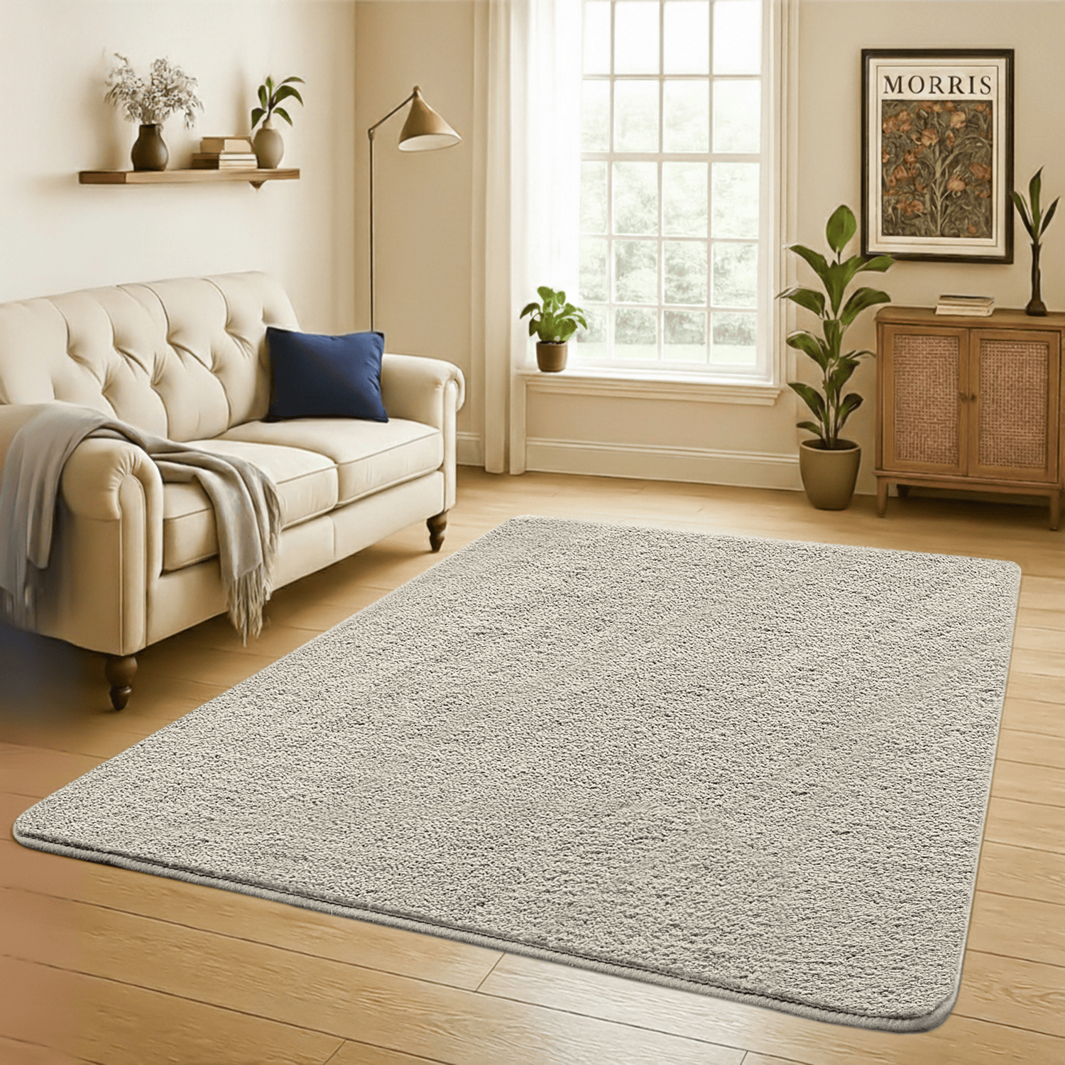 Cosy Fluffy Living Room Rug - Thick & Low Pile Large Area Carpet