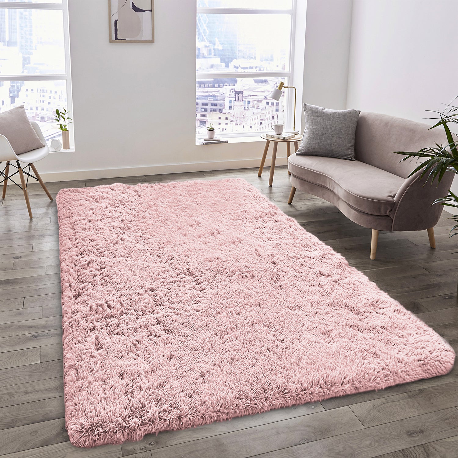 Shaggy Rug For Bedroom Pink