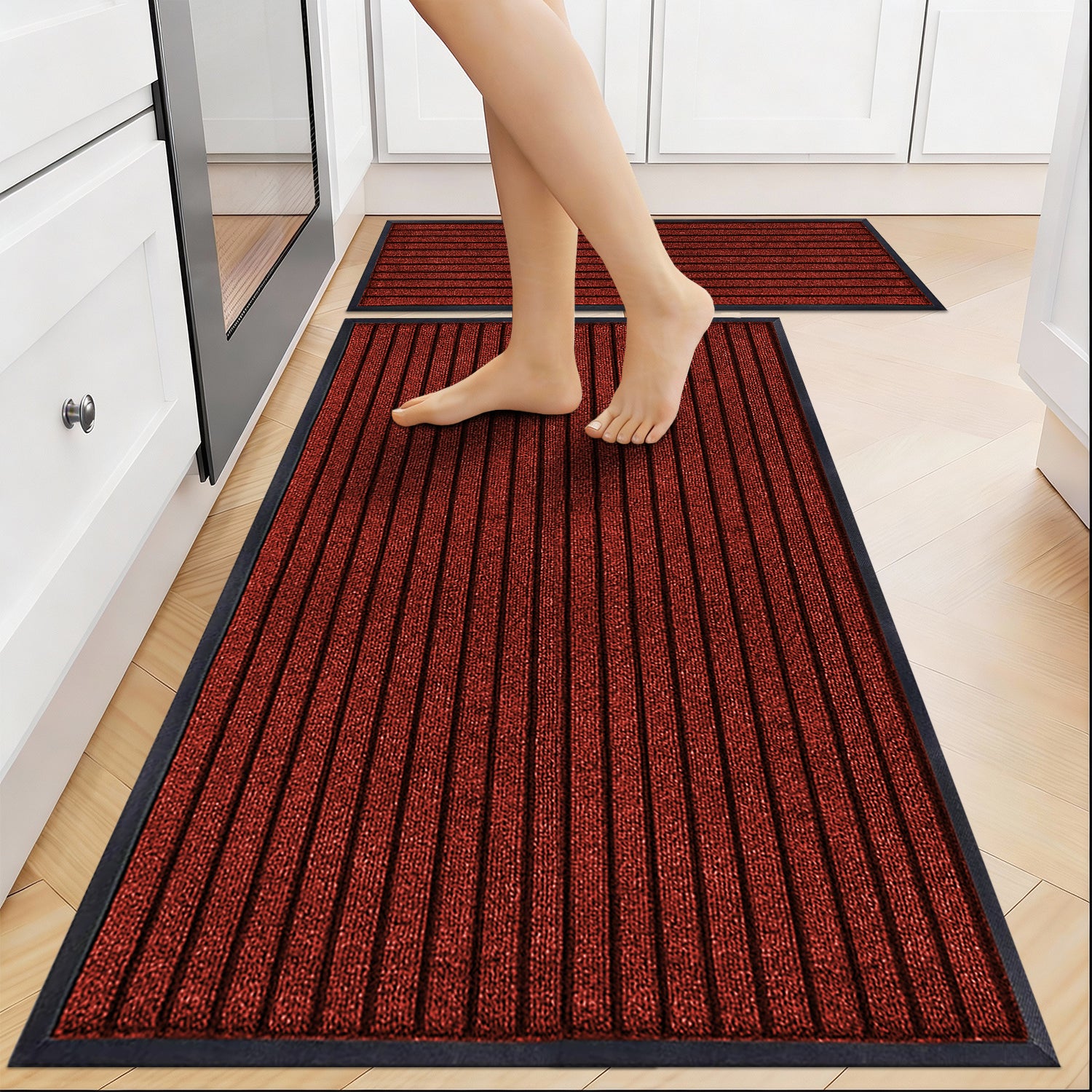 Burgundy Rubber Door Mat - Outdoor Mat with Non slip Backing