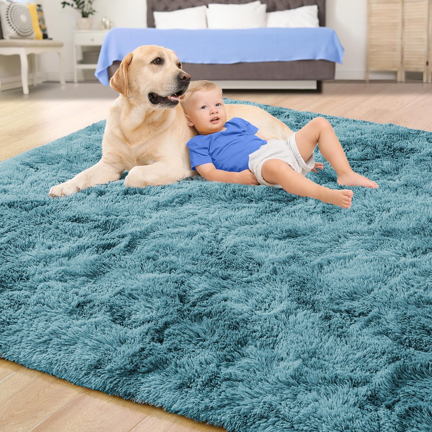 Tie Dye Fluffy Shaggy Rug Soft Thick Pile Colourful Area Rug