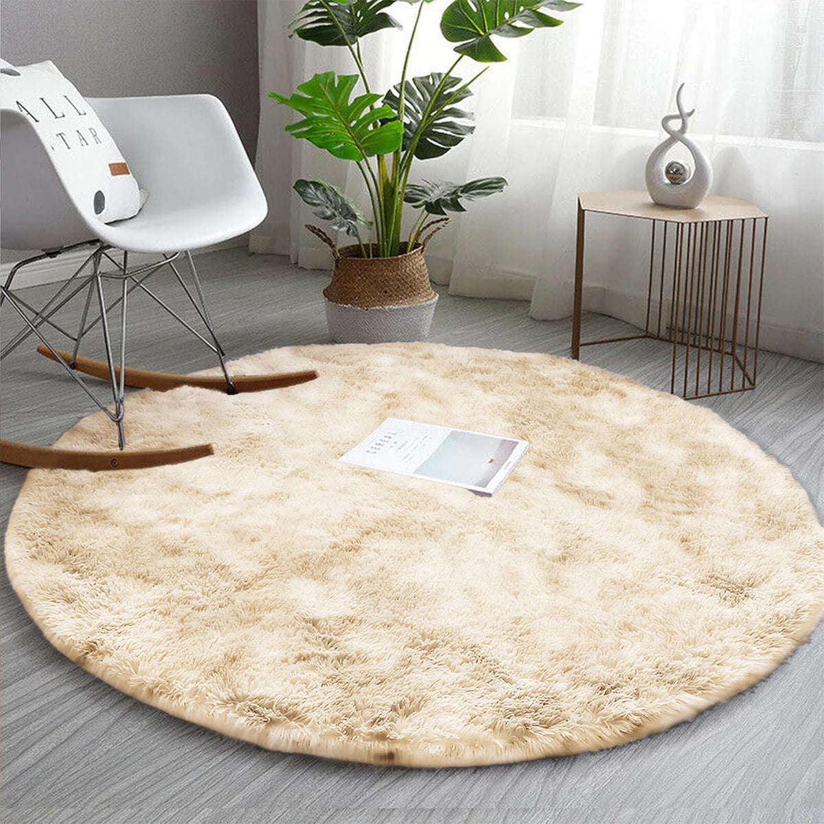 Tie-Dye Round Fluffy Shaggy Rug
