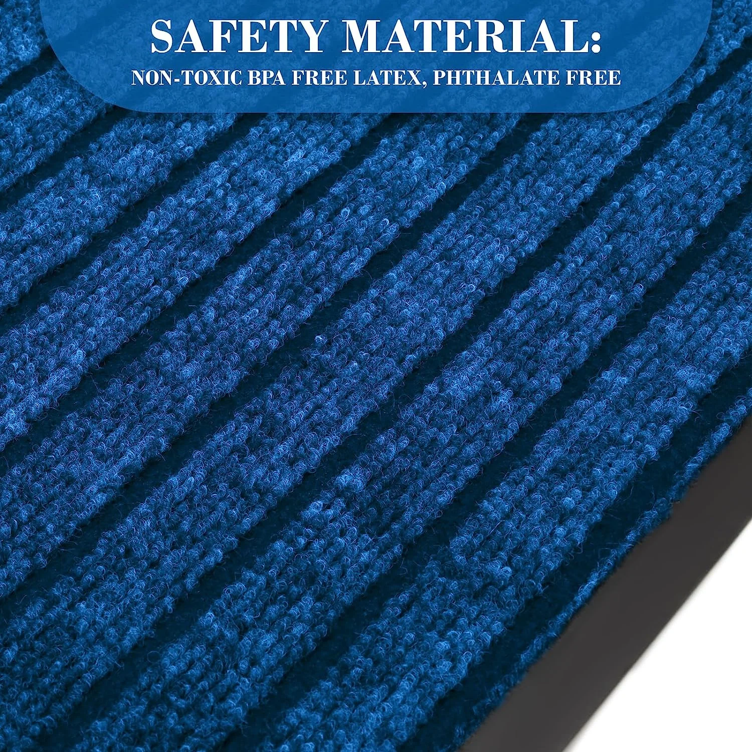 Washable Rubber Door Mat Indoor Outdoor Front Entryway Blue
