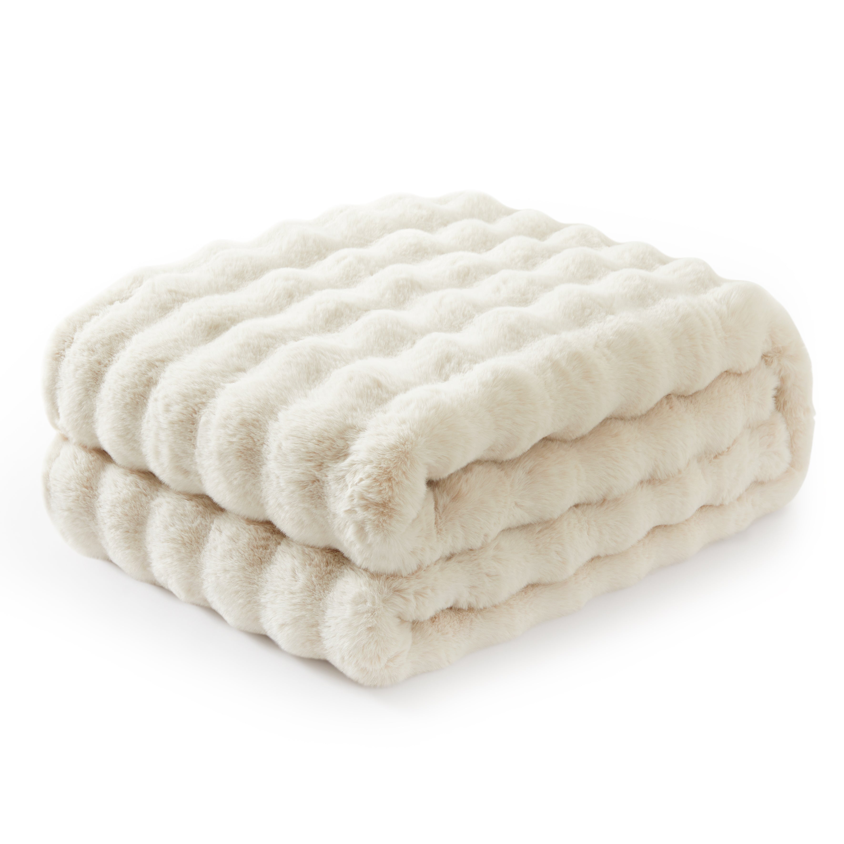 Soft Fluffy Bubble Texture Rug – Modern Faux Fur Area Carpet