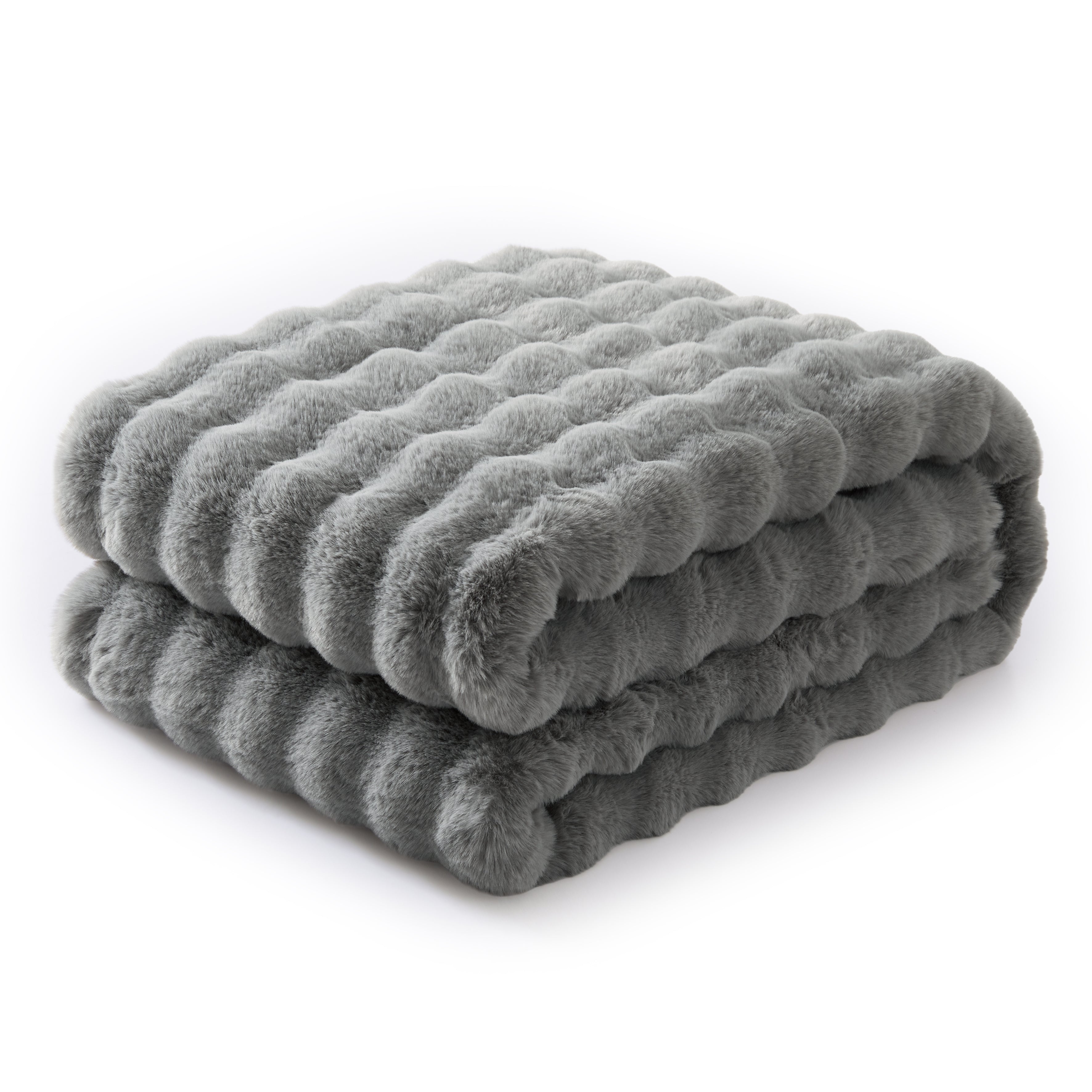 Soft Fluffy Bubble Texture Rug – Modern Faux Fur Area Carpet