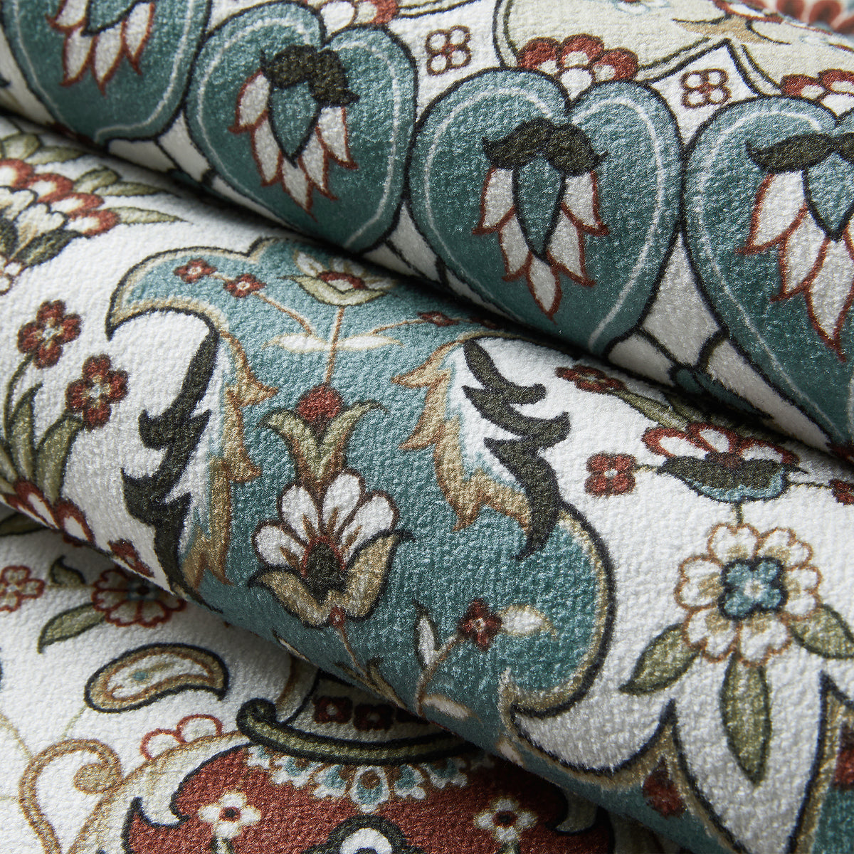 Teal & Cream Persian Medallion Washable Rug - Traditional Floral Area Carpet