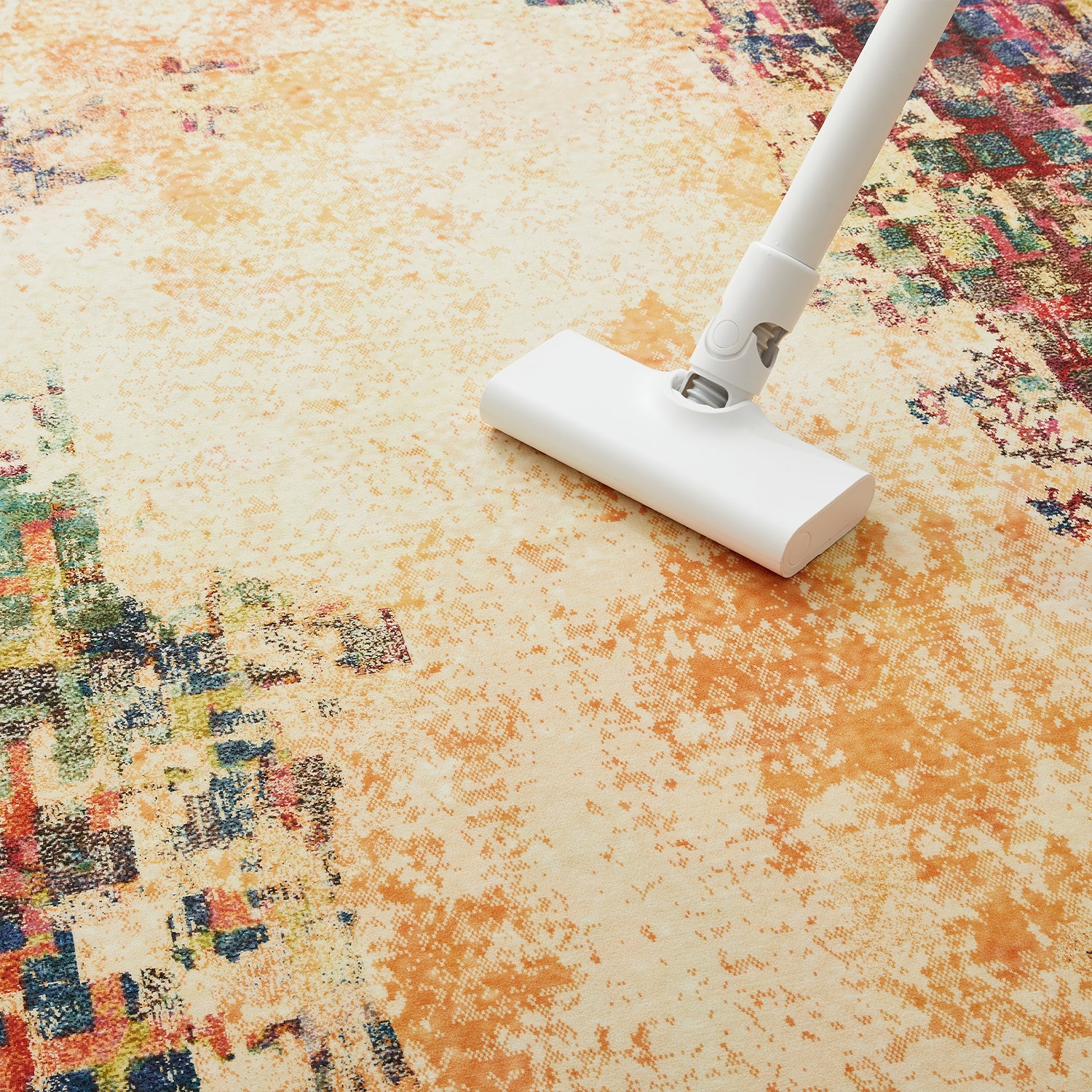 Multicolour Abstract Pixel Mosaic Washable Rug - Modern Fade Design Carpet