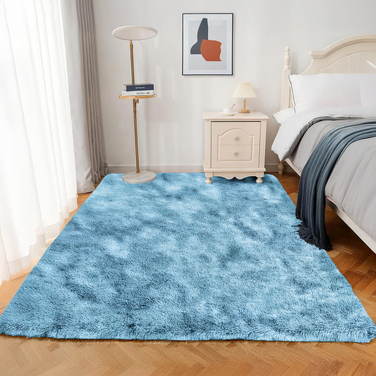 Tie Dye Fluffy Shaggy Rug Soft Thick Pile Colourful Area Rug