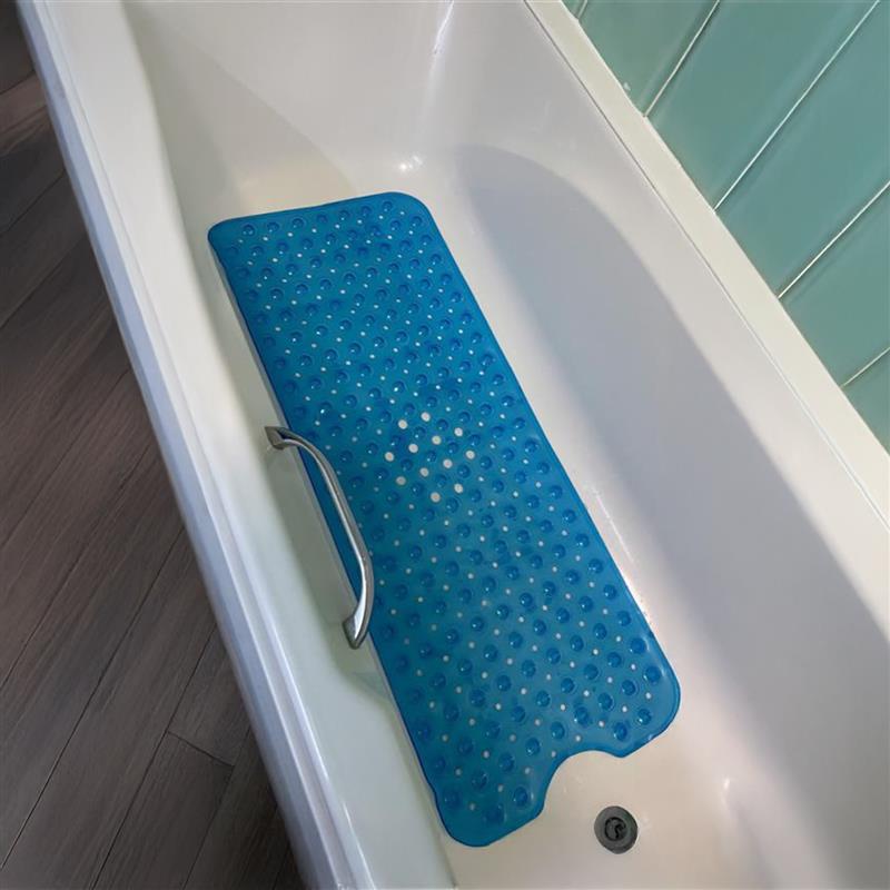Non Slip Suction Shower Bath Mat Light Blue