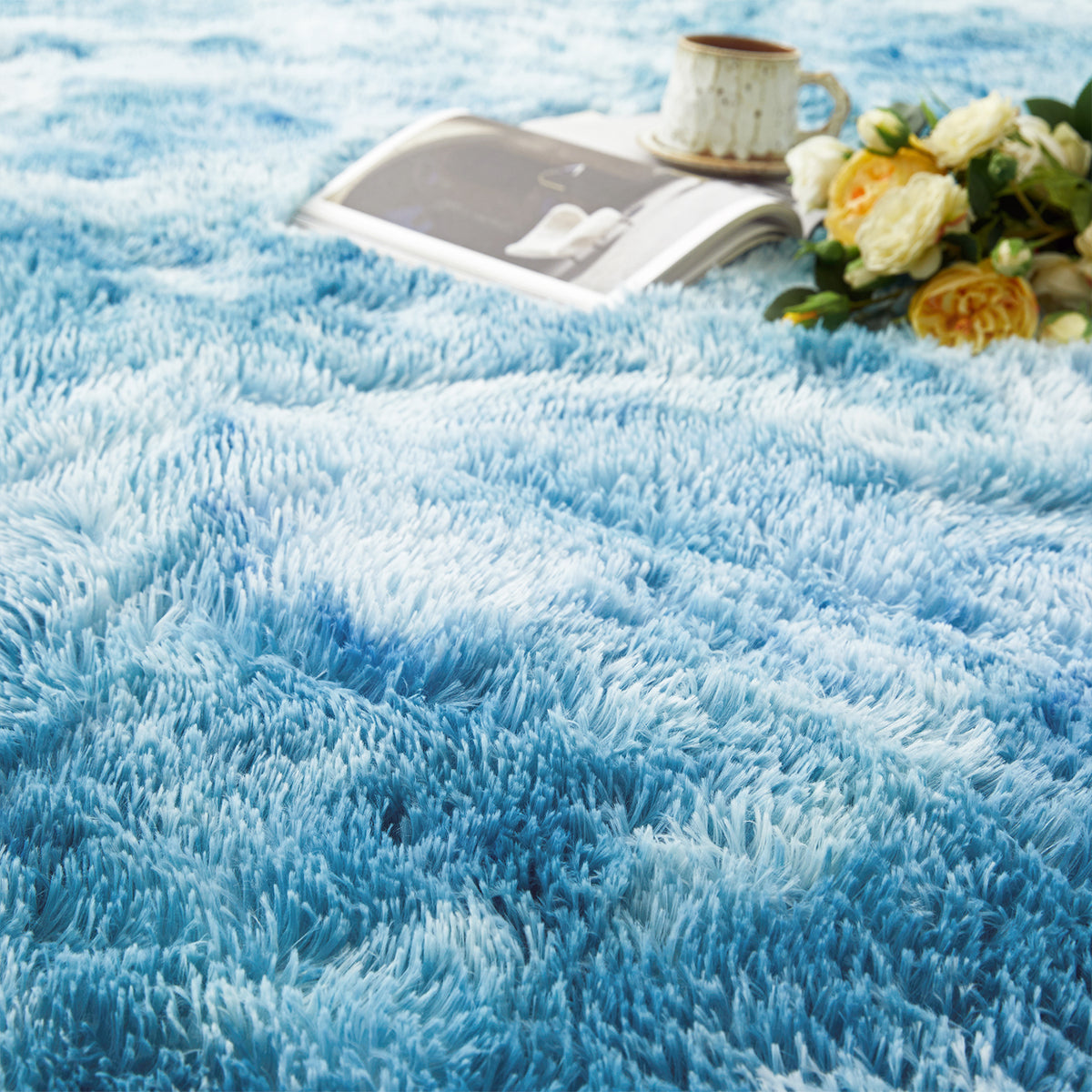 Tie Dye Fluffy Shaggy Rug Soft Thick Pile Colourful Area Rug