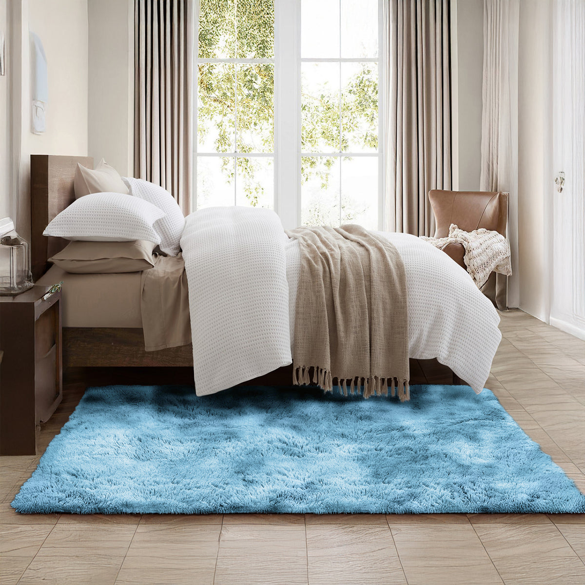 Tie Dye Fluffy Shaggy Rug Soft Thick Pile Colourful Area Rug