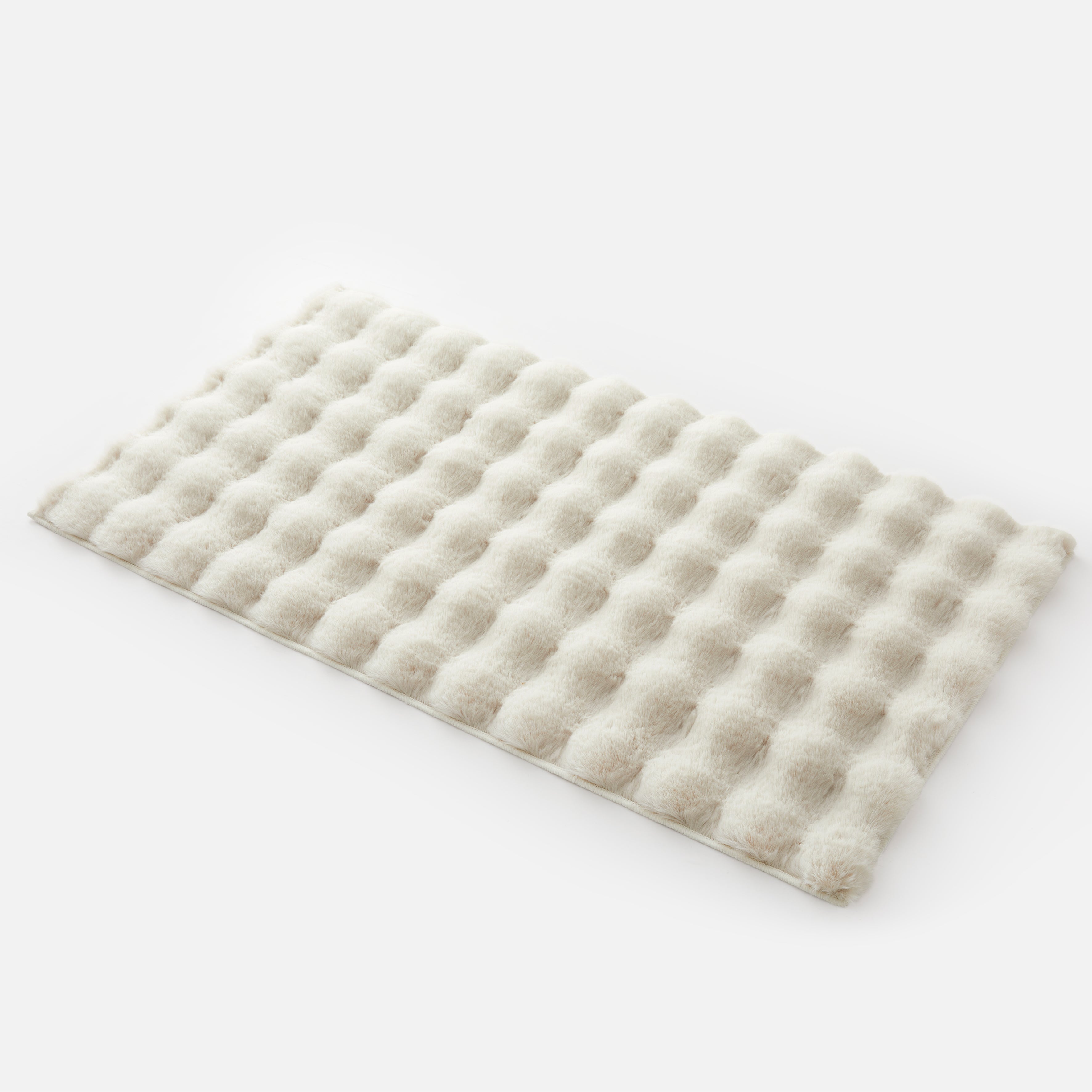 Soft Fluffy Bubble Texture Rug – Modern Faux Fur Area Carpet