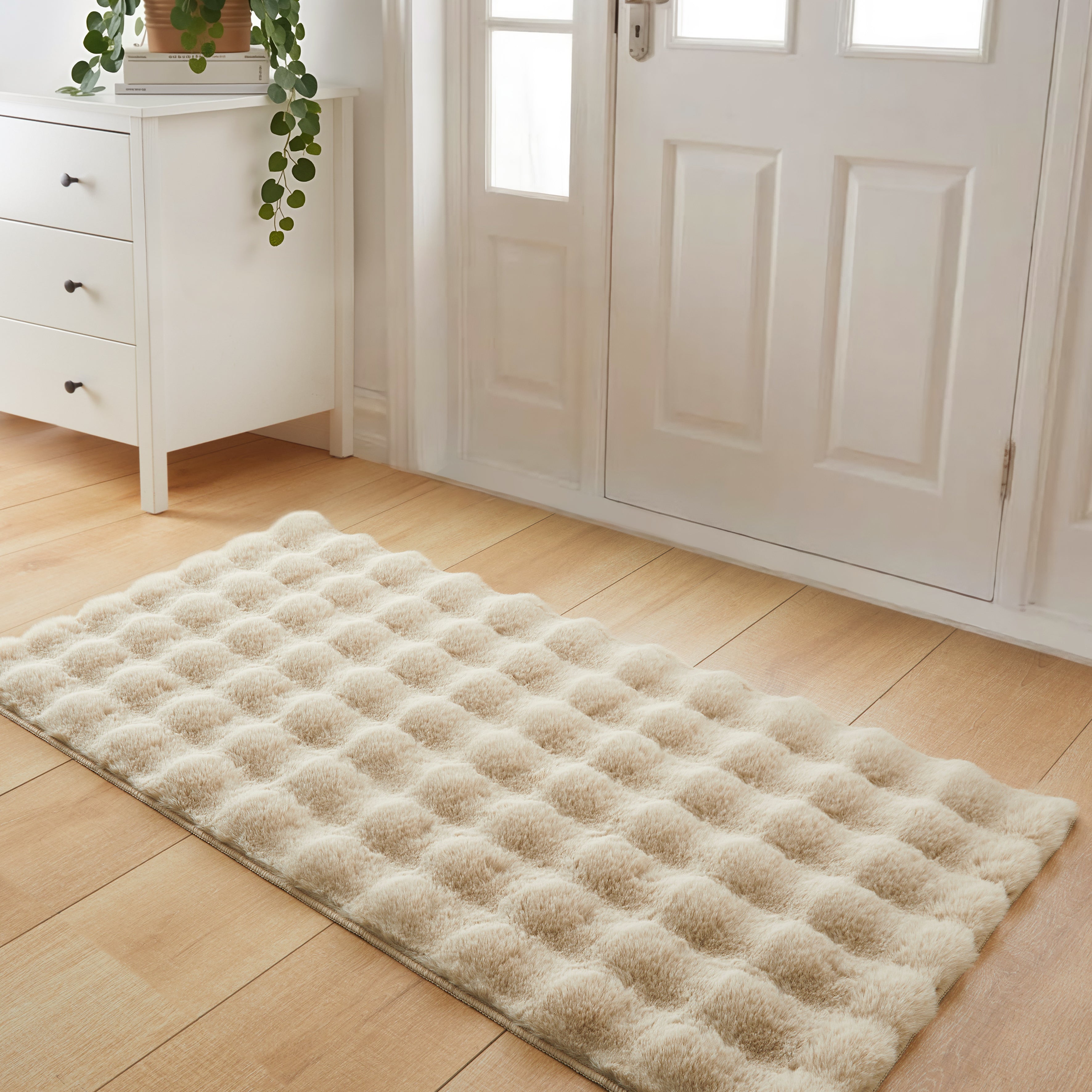 Soft Fluffy Bubble Texture Rug – Modern Faux Fur Area Carpet