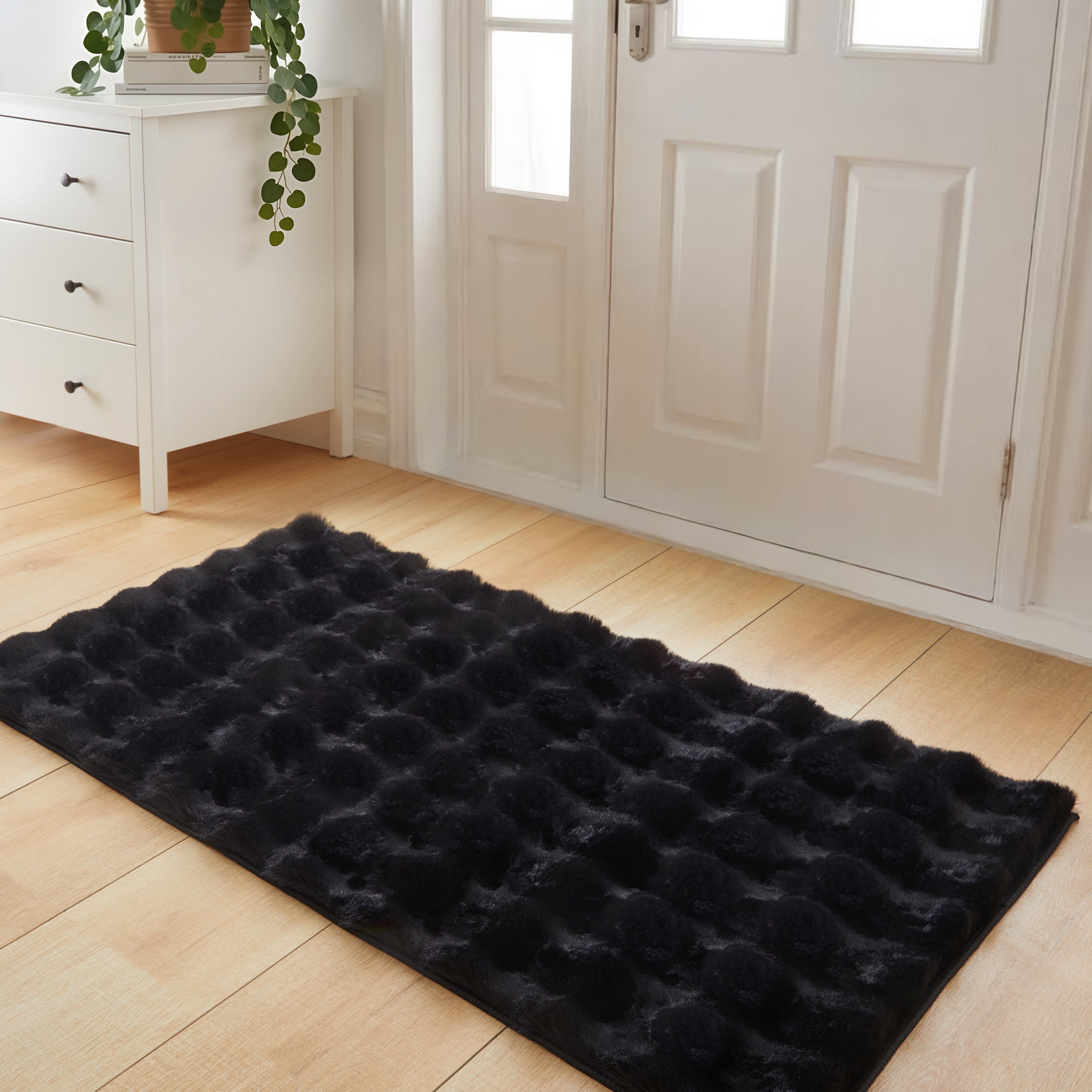 Soft Fluffy Bubble Texture Rug – Modern Faux Fur Area Carpet