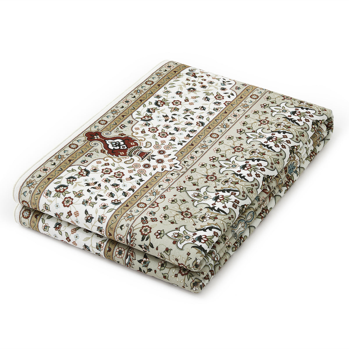 Beige & Cream Persian Medallion Washable Rug - Classic Oriental Carpet