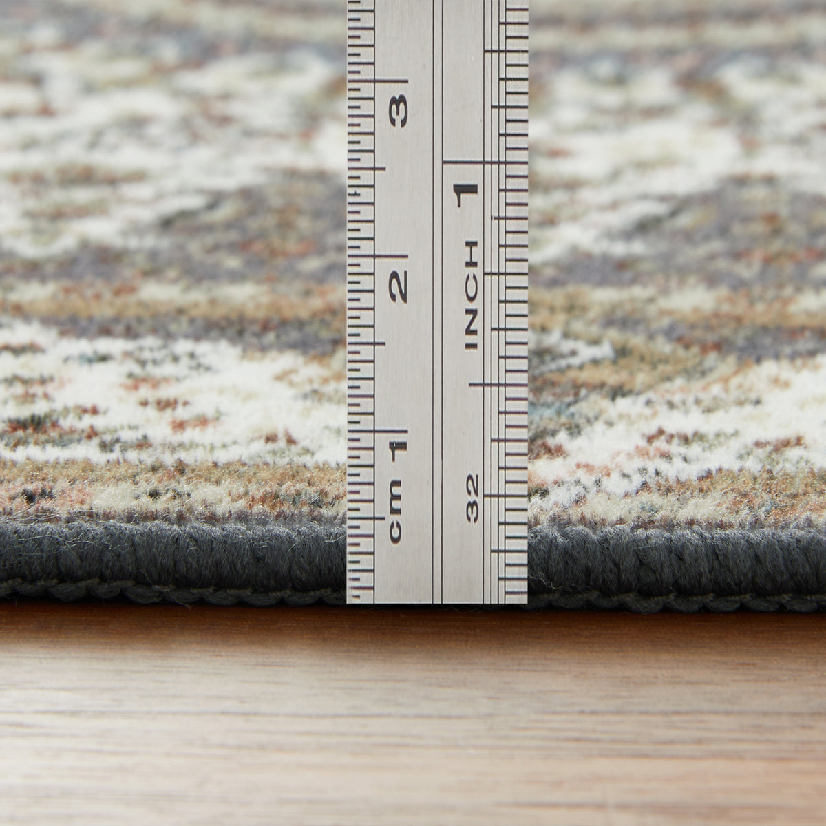 Grey & Cream Persian Rosette Medallion Washable Rug - Traditional Isfahan Carpet