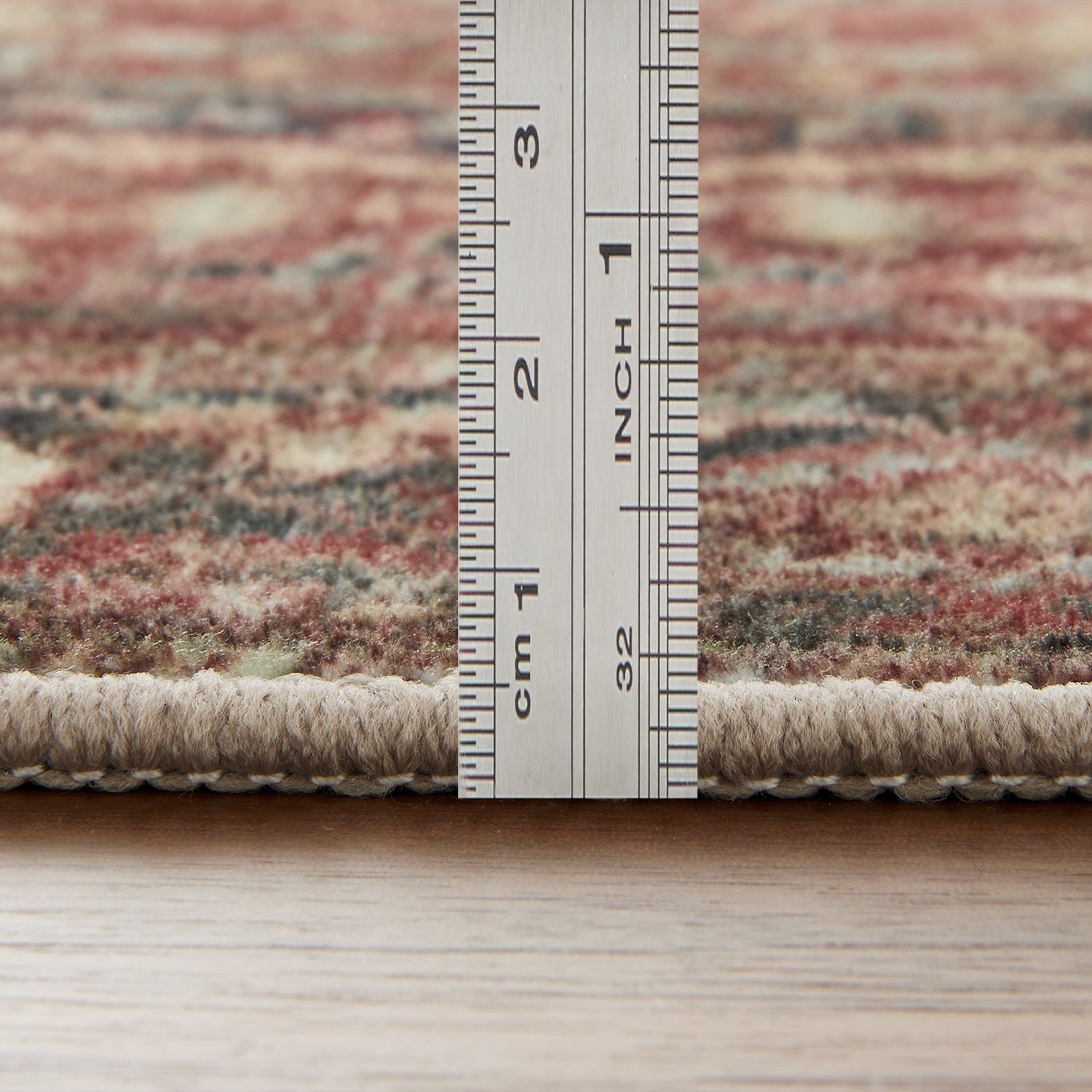 Rust & Navy Heriz Medallion Washable Rug - Traditional Persian Geometric Carpet