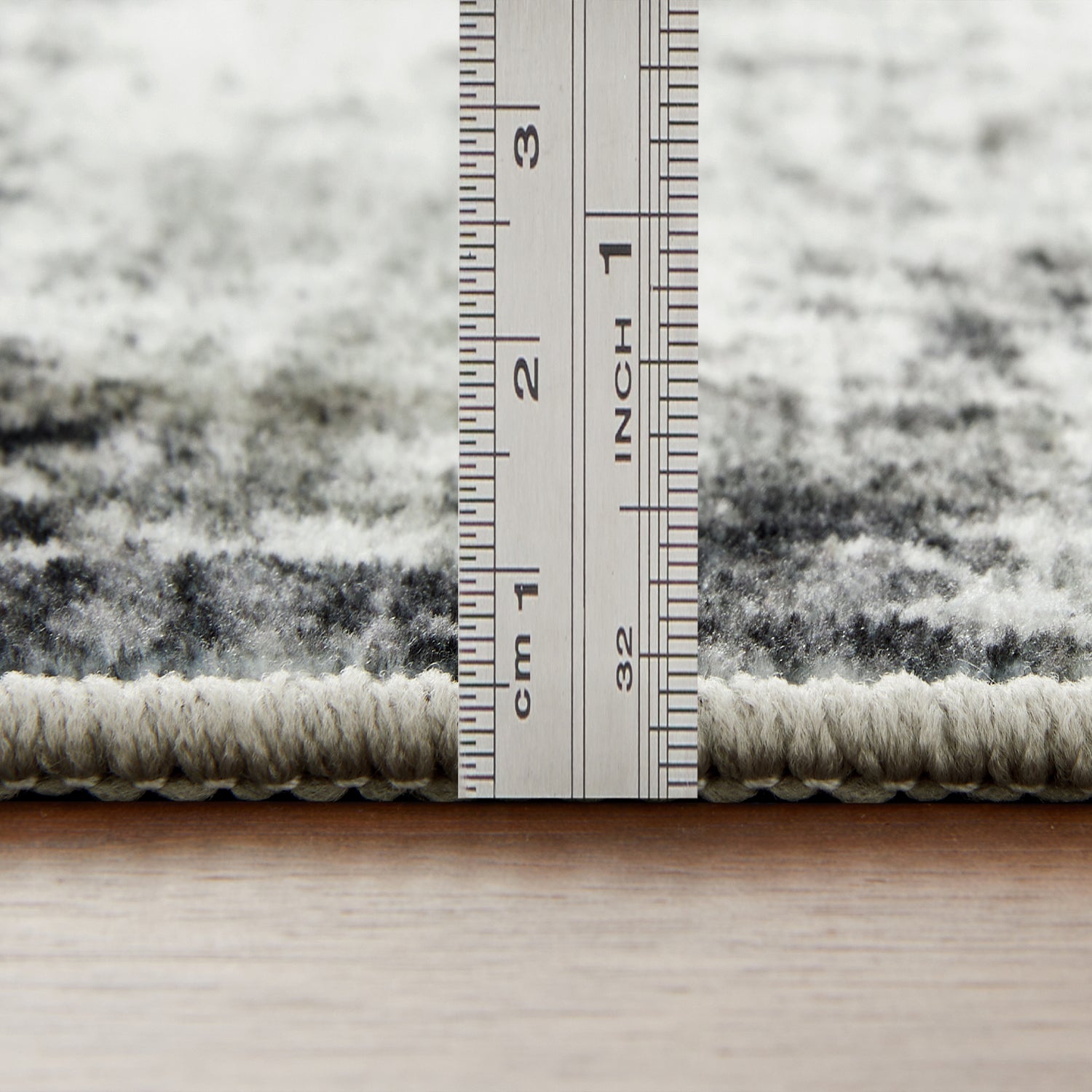 Grey Abstract Distressed Washable Rug - Modern Concrete-Effect Area Carpet