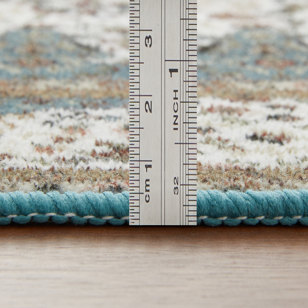 Teal & Cream Persian Medallion Washable Rug - Traditional Floral Area Carpet