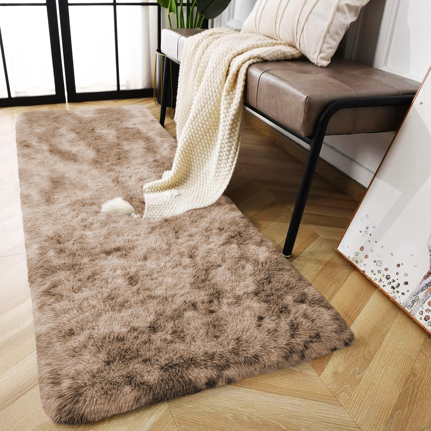 Tie Dye Fluffy Shaggy Rug Soft Thick Pile Colourful Area Rug