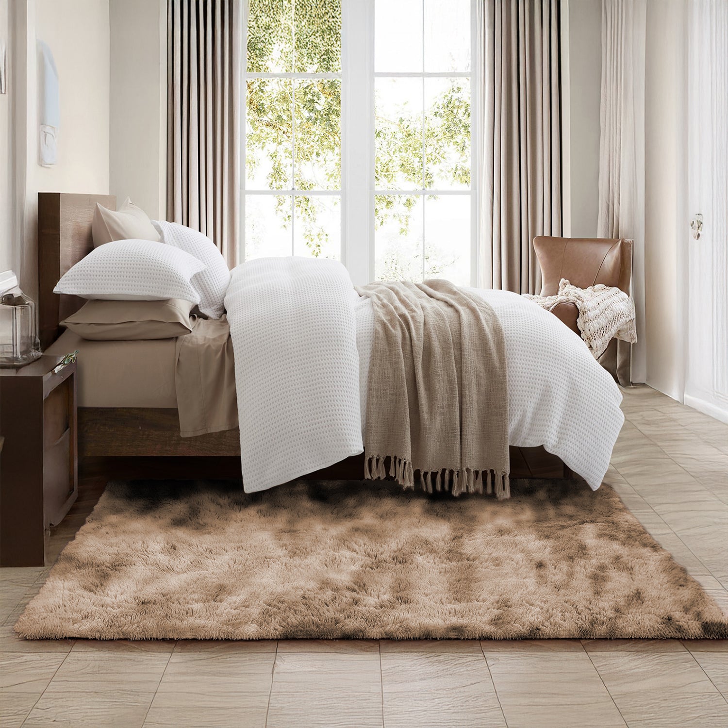 Tie Dye Fluffy Shaggy Rug Soft Thick Pile Colourful Area Rug