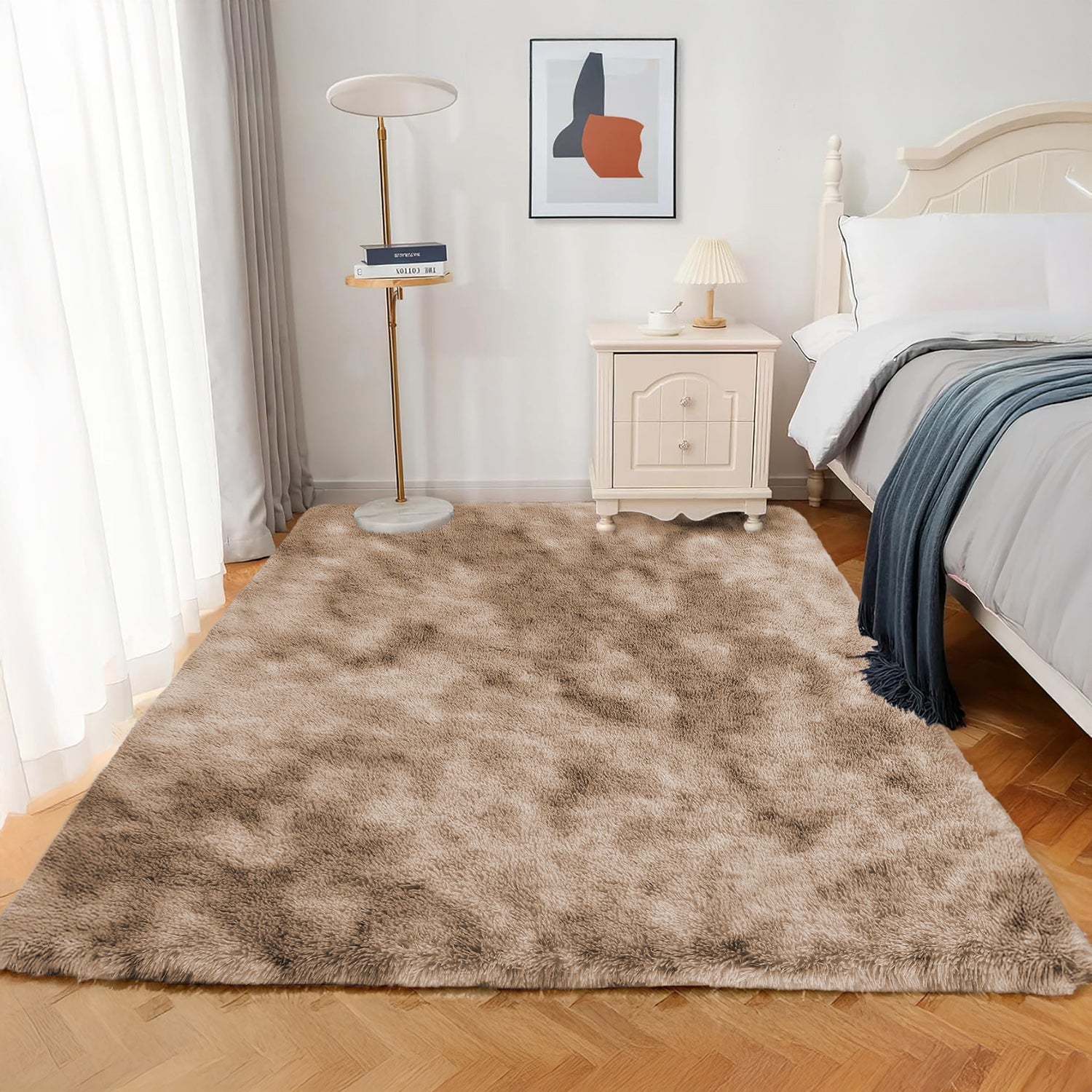 Tie Dye Fluffy Shaggy Rug Soft Thick Pile Colourful Area Rug