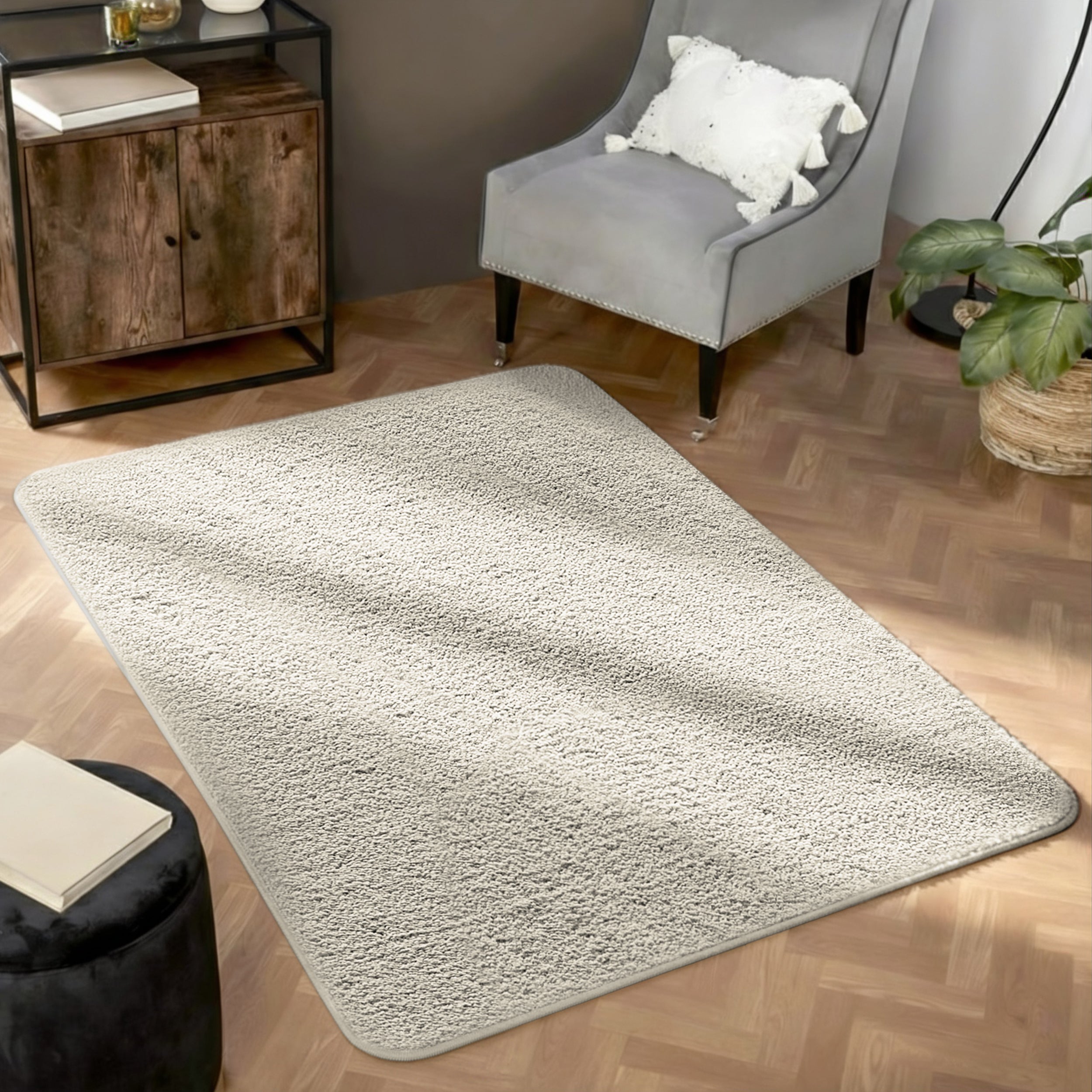 Cosy Fluffy Living Room Rug - Thick & Low Pile Large Area Carpet
