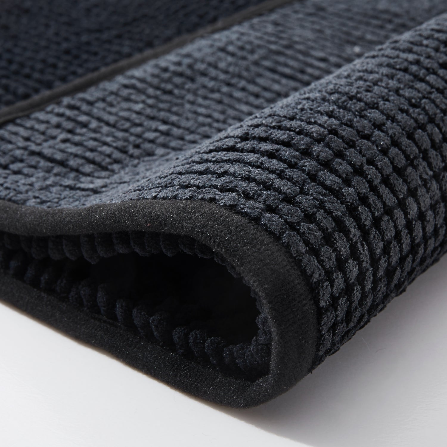 Soft Chenille Bath Mat Thick Absorbent Black