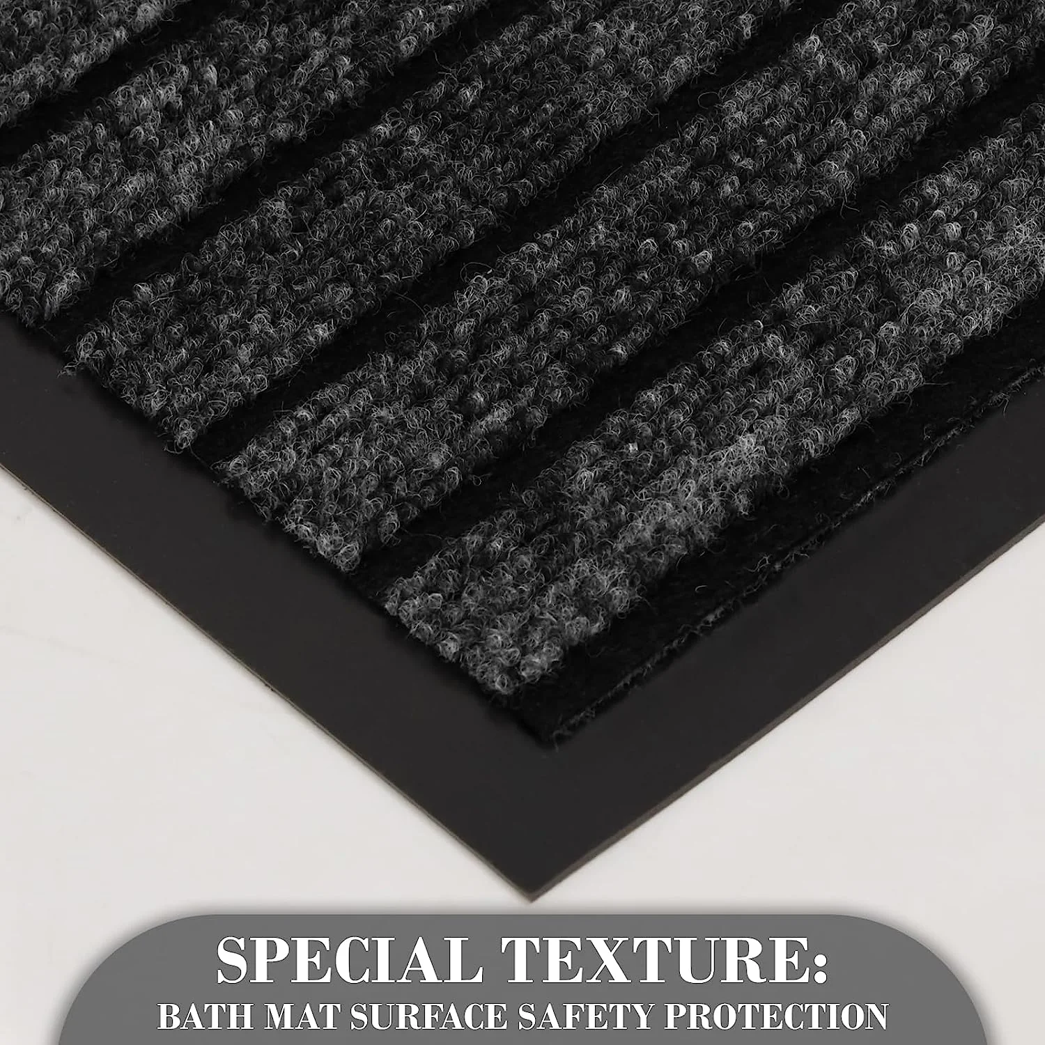 Washable Rubber Door Mat Indoor Outdoor Front Entryway Black