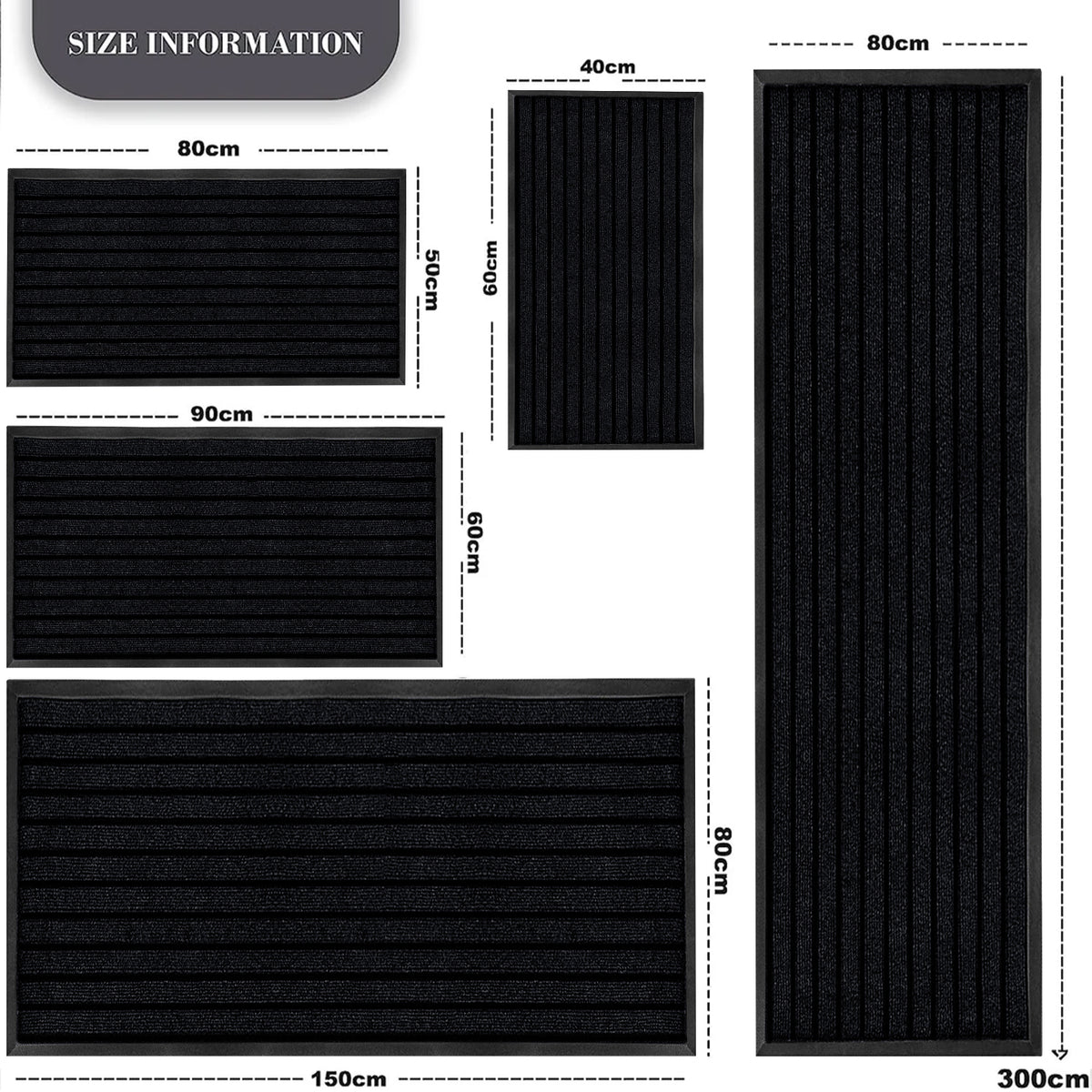 Rubber Door Mat Non Slip Entrance Floor Mat Waterproof Heavy Duty