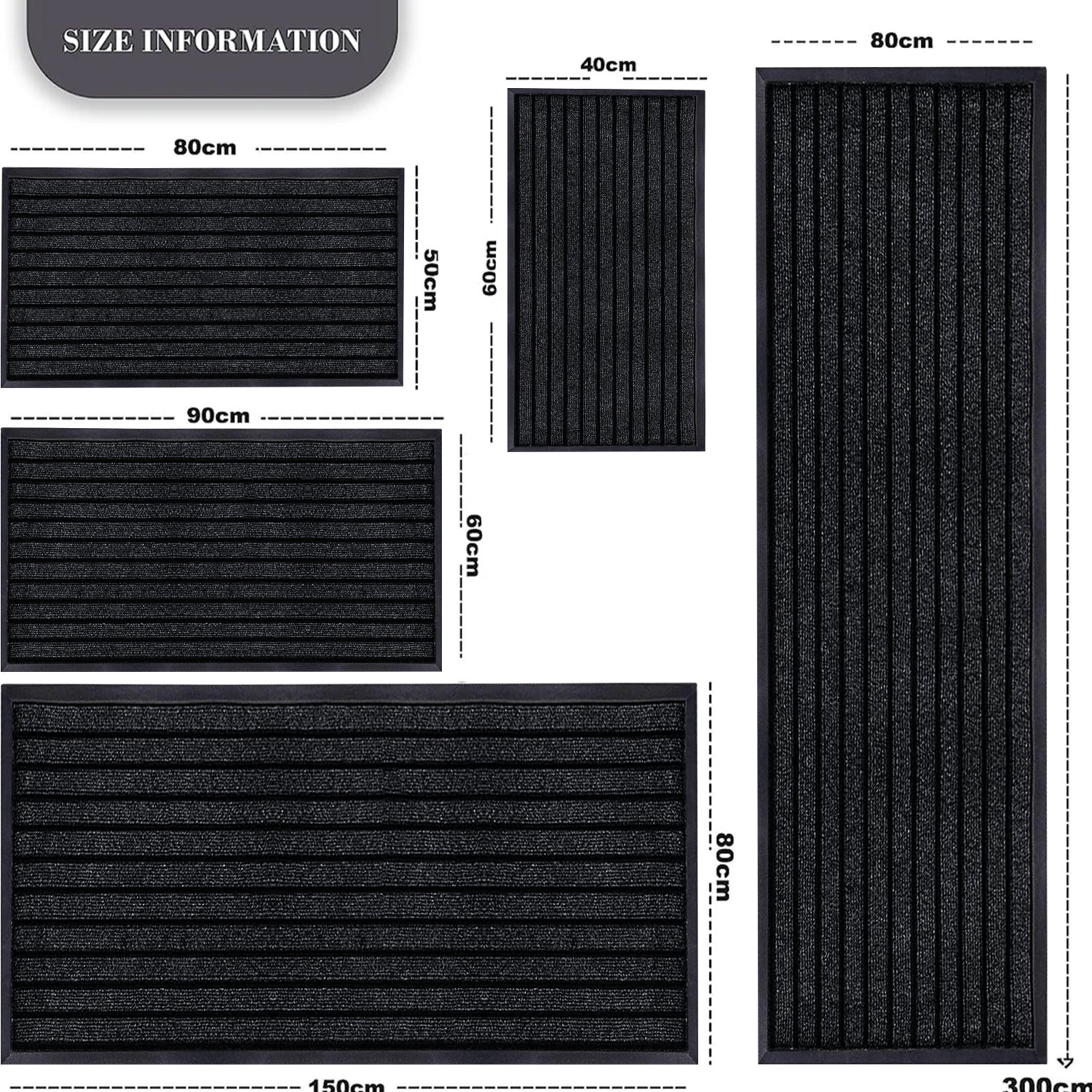 Rubber Door Mat Non Slip Entrance Floor Mat Waterproof Heavy Duty