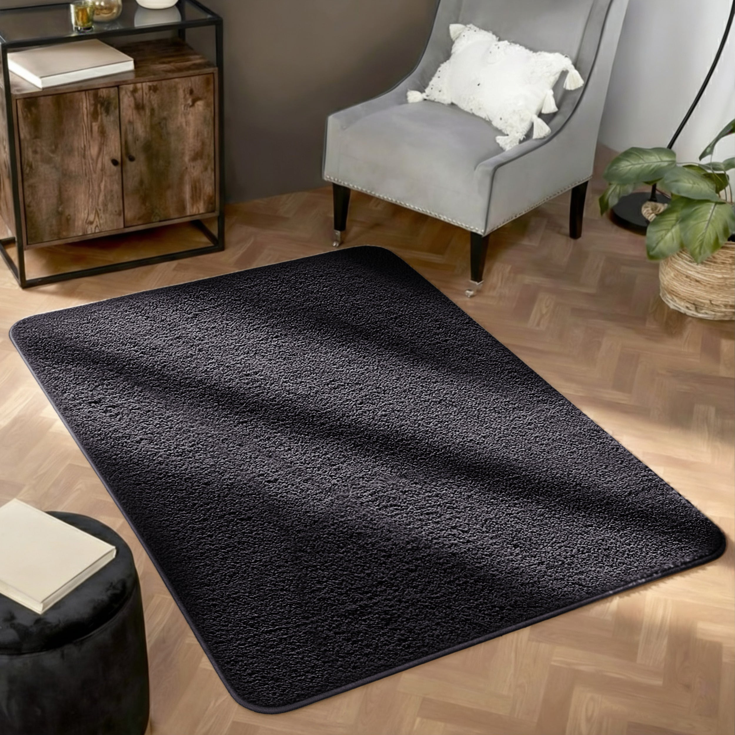 Cosy Fluffy Living Room Rug - Thick & Low Pile Large Area Carpet
