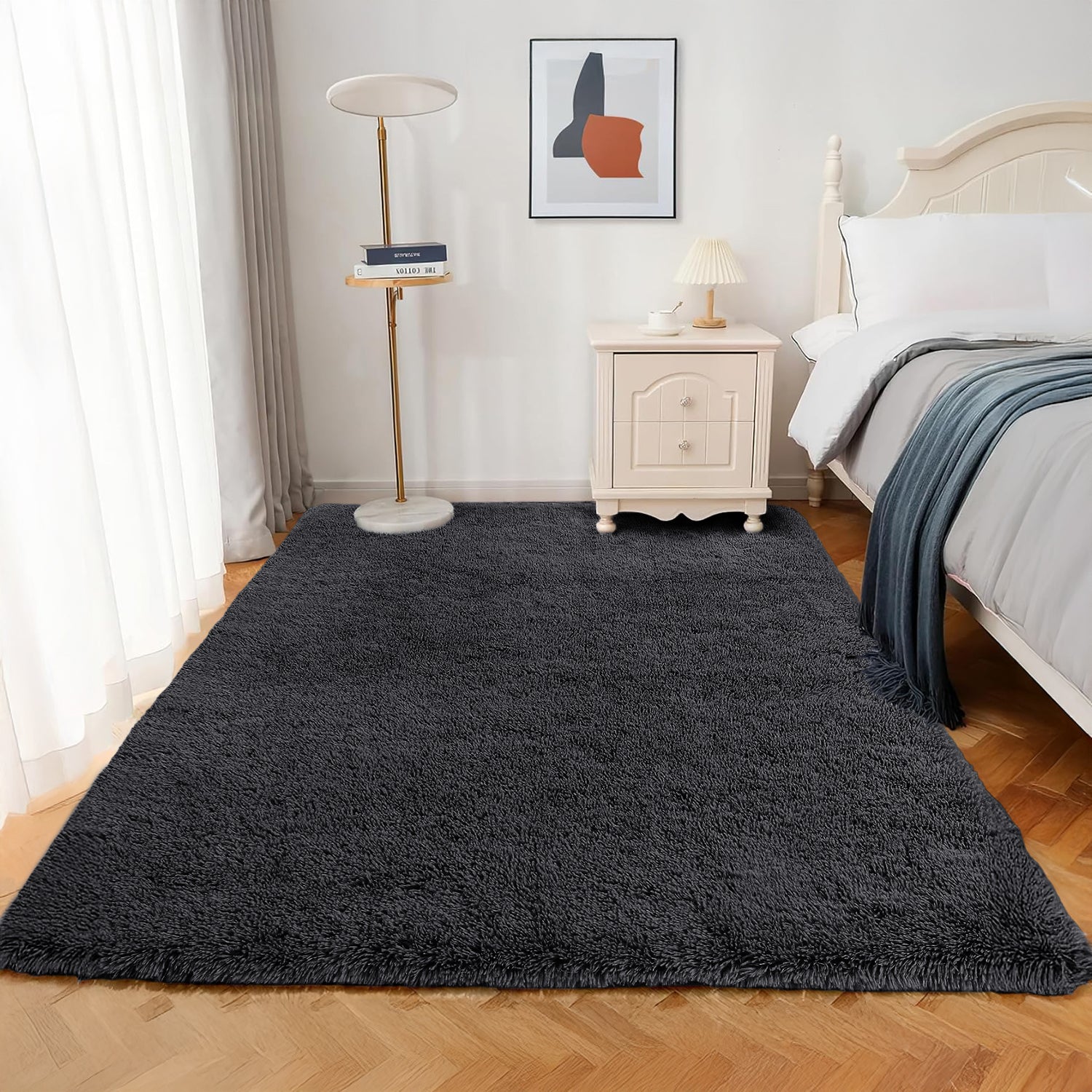 Fluffy Shag Pile Shaggy Rug Black
