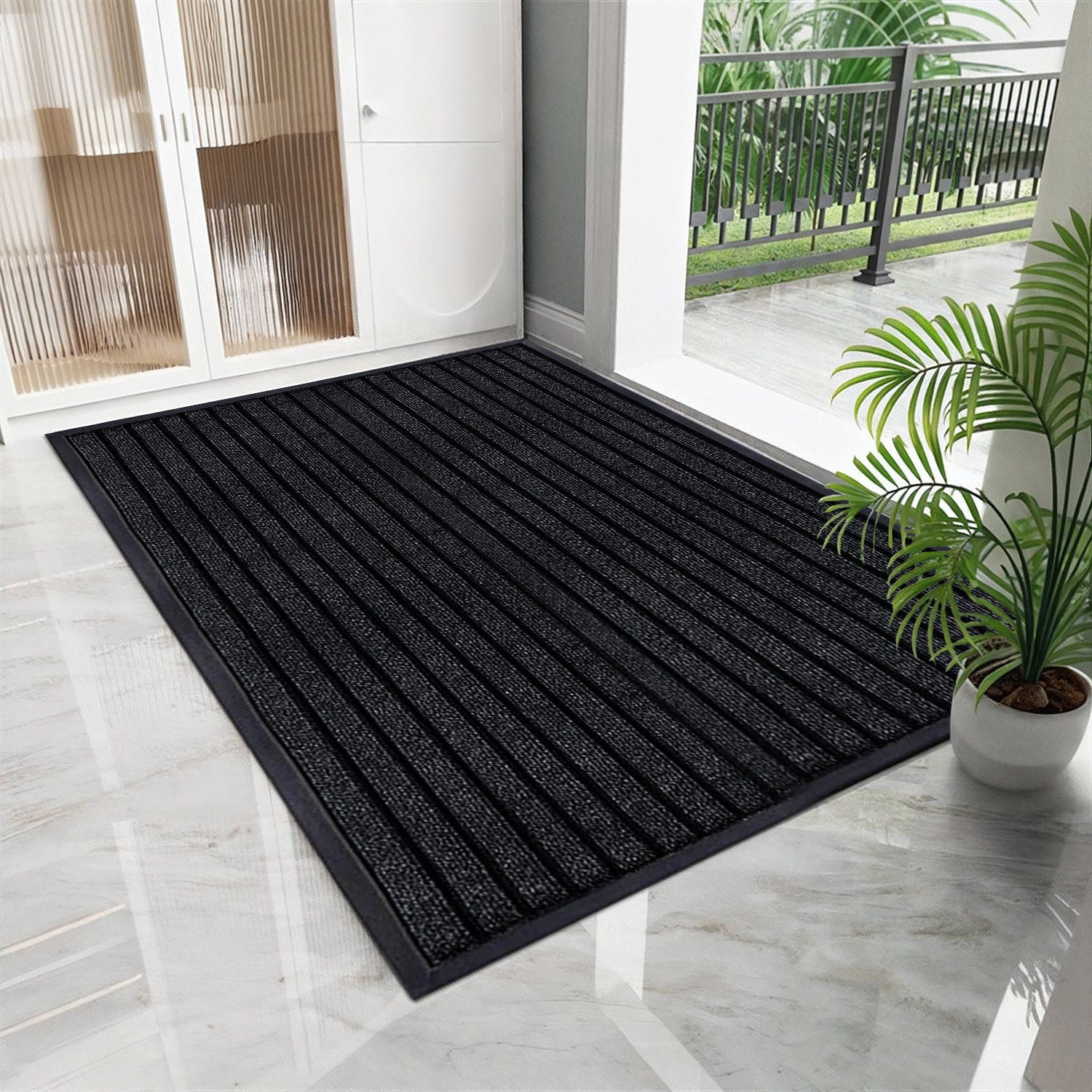 Rubber Door Mat Non Slip Entrance Floor Mat Waterproof Heavy Duty