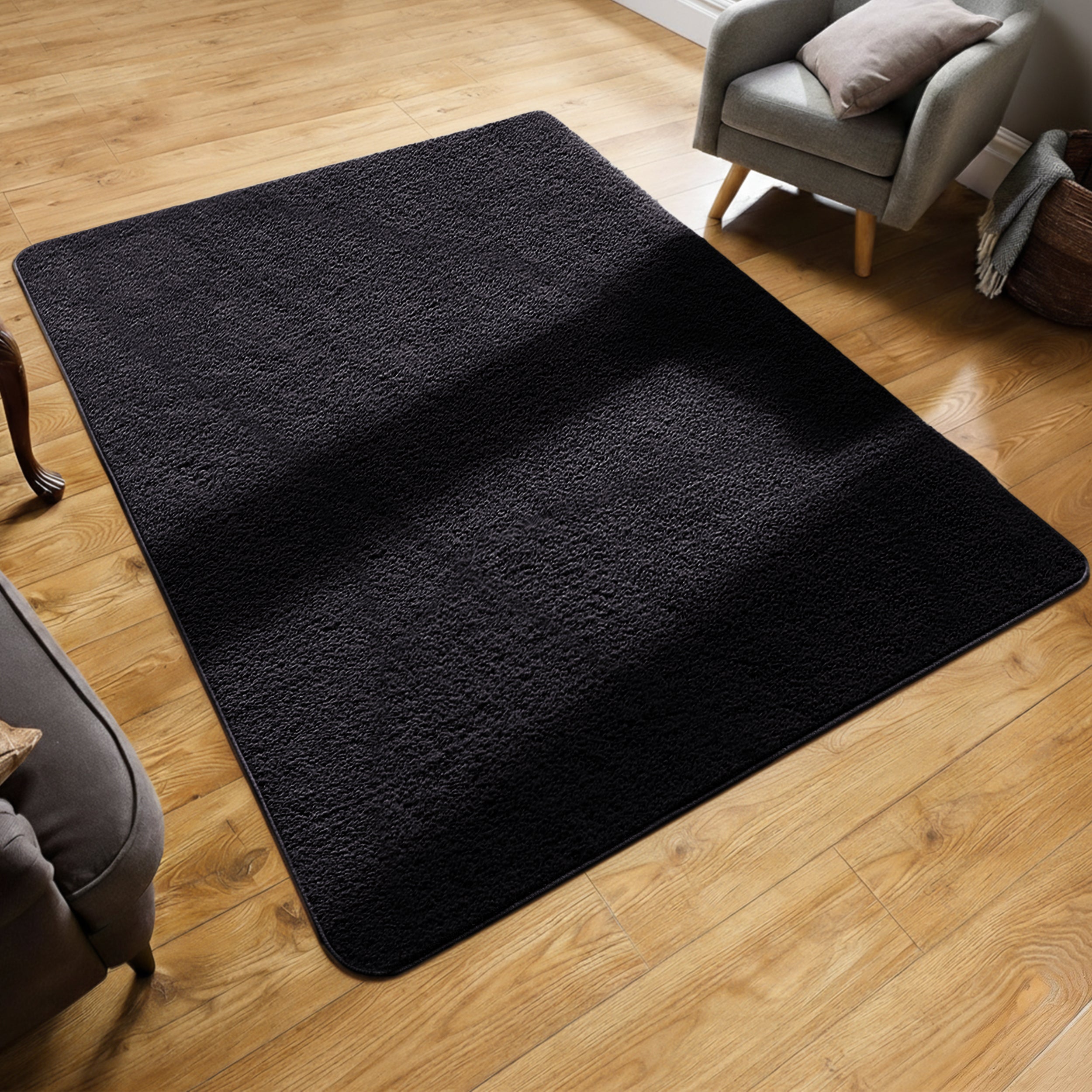 Cosy Fluffy Living Room Rug - Thick & Low Pile Large Area Carpet