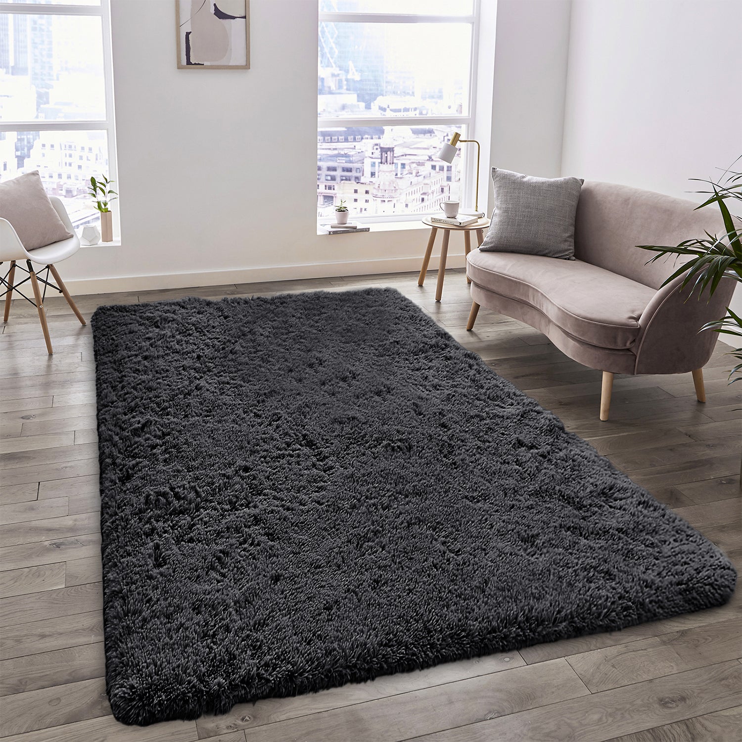 Fluffy Shag Pile Shaggy Rug Black