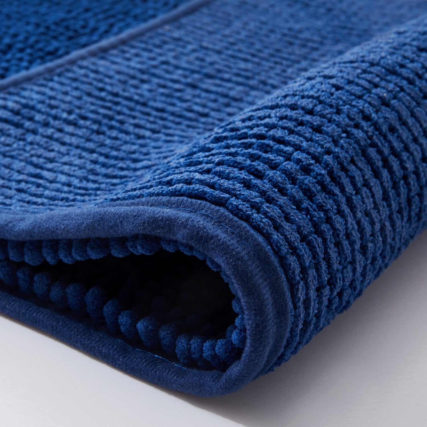 Soft Chenille Bath Mat Thick Absorbent Navy