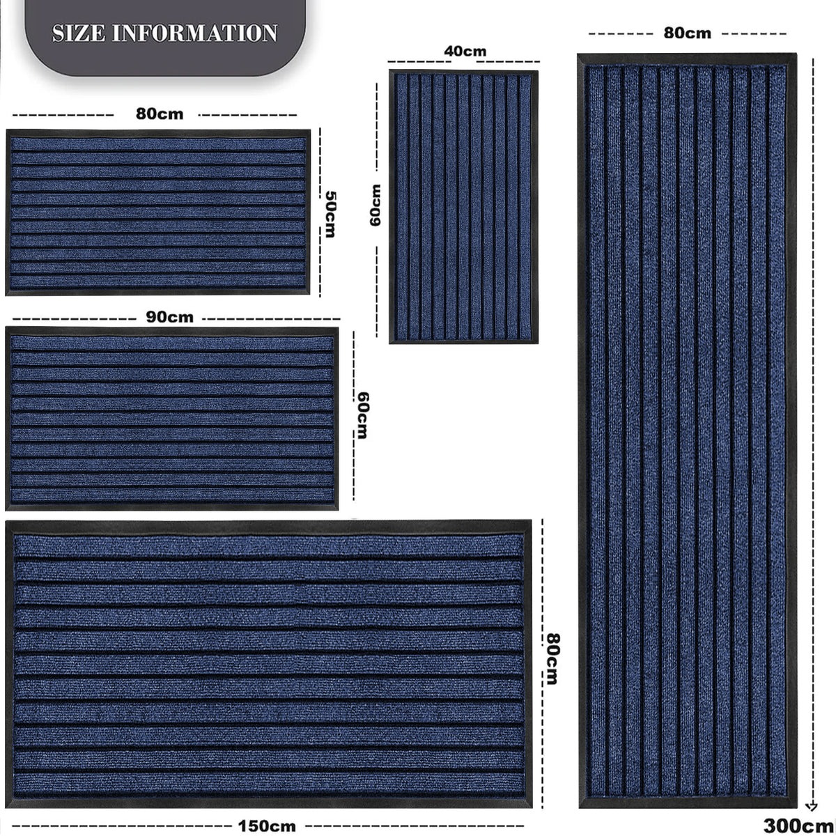 Rubber Door Mat Non Slip Entrance Floor Mat Waterproof Heavy Duty