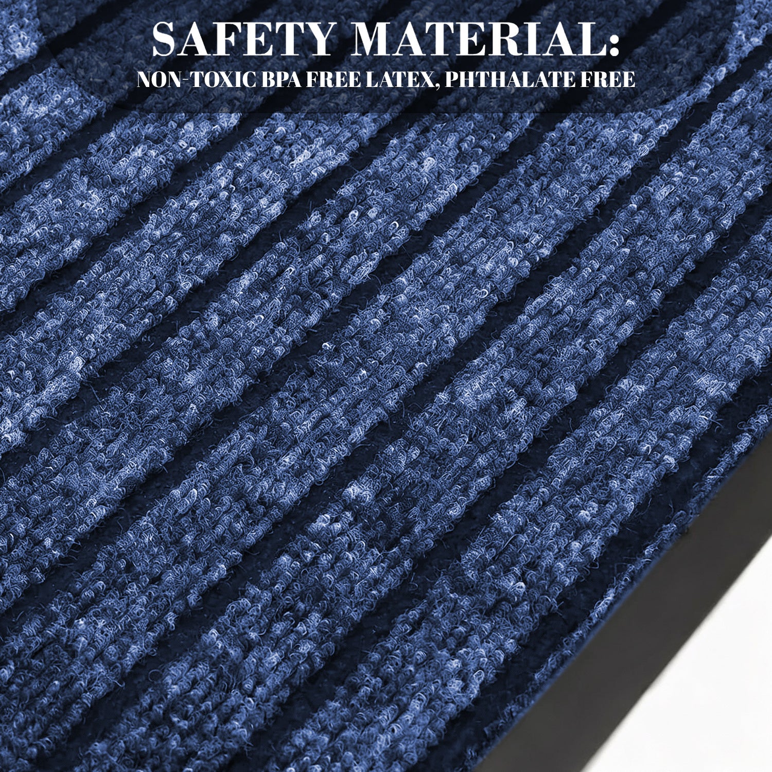 Blue Rubber Door Mat - Non slip Outdoor Mat for Entryway