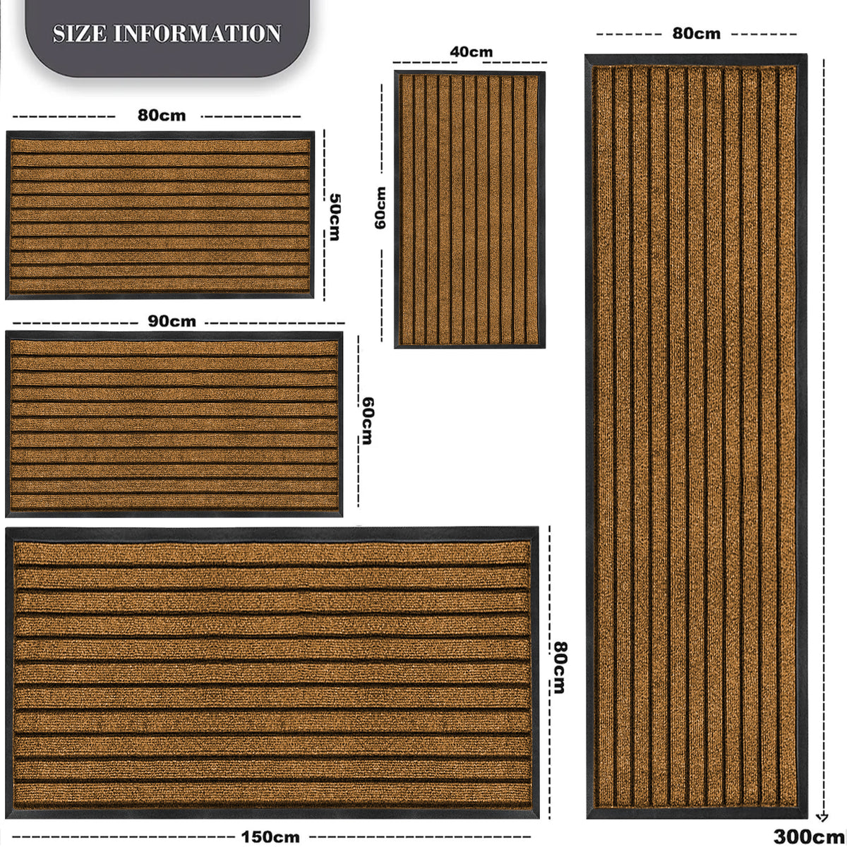 Rubber Door Mat Non Slip Entrance Floor Mat Waterproof Heavy Duty