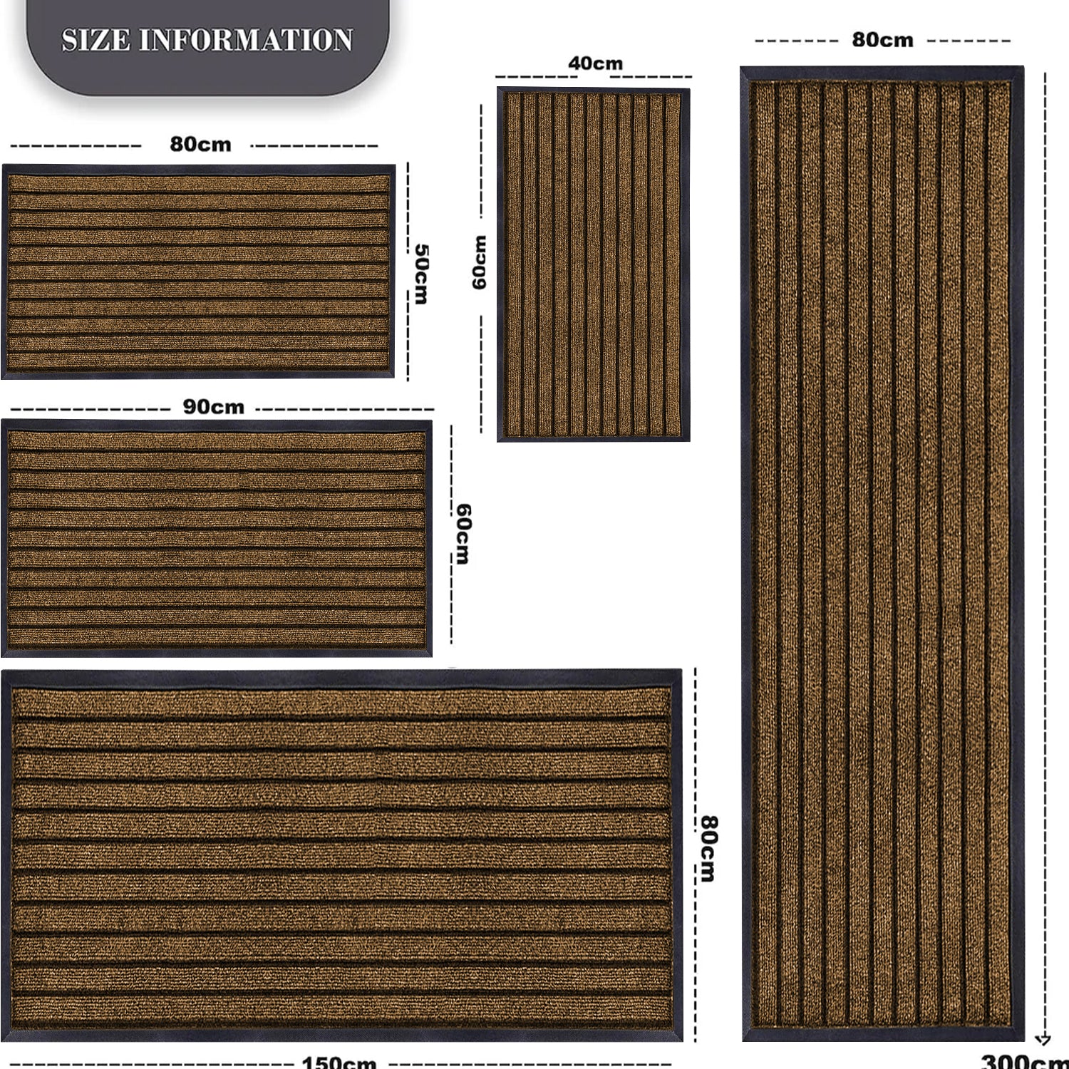 Brown Rubber Backed Doormat - Ideal for Outdoor & Front Doors