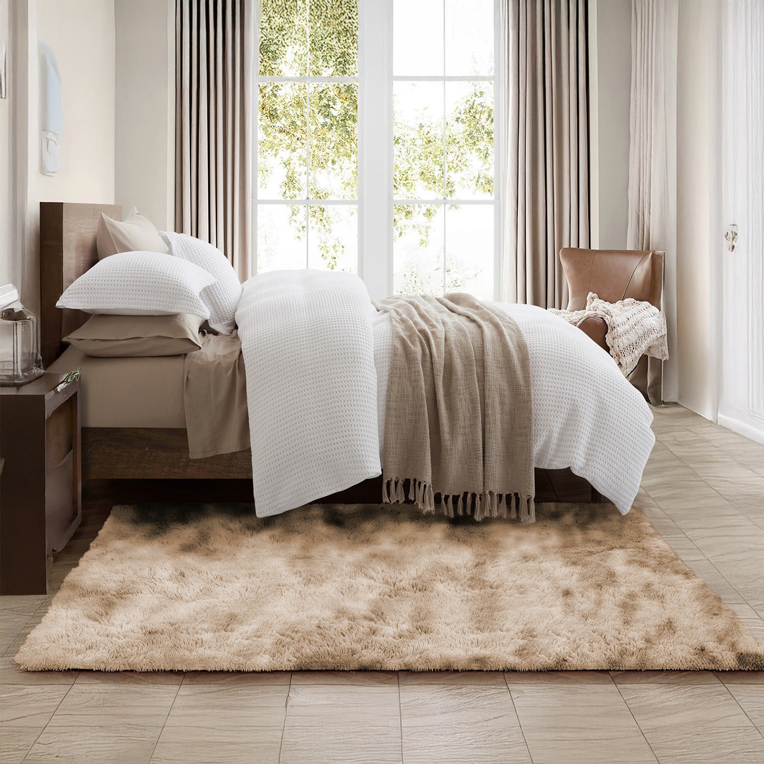 Tie Dye Fluffy Shaggy Rug Soft Thick Pile Colourful Area Rug