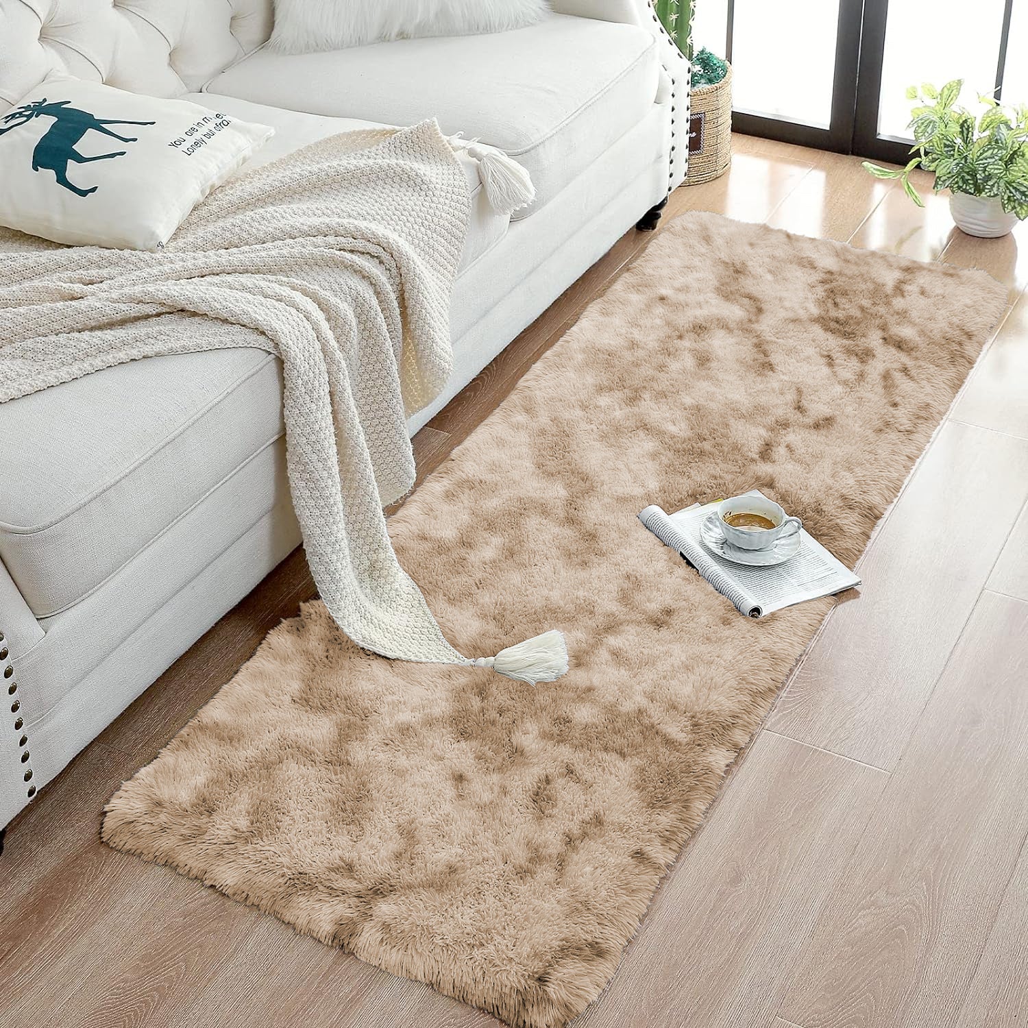 Tie Dye Fluffy Shaggy Rug Soft Thick Pile Colourful Area Rug