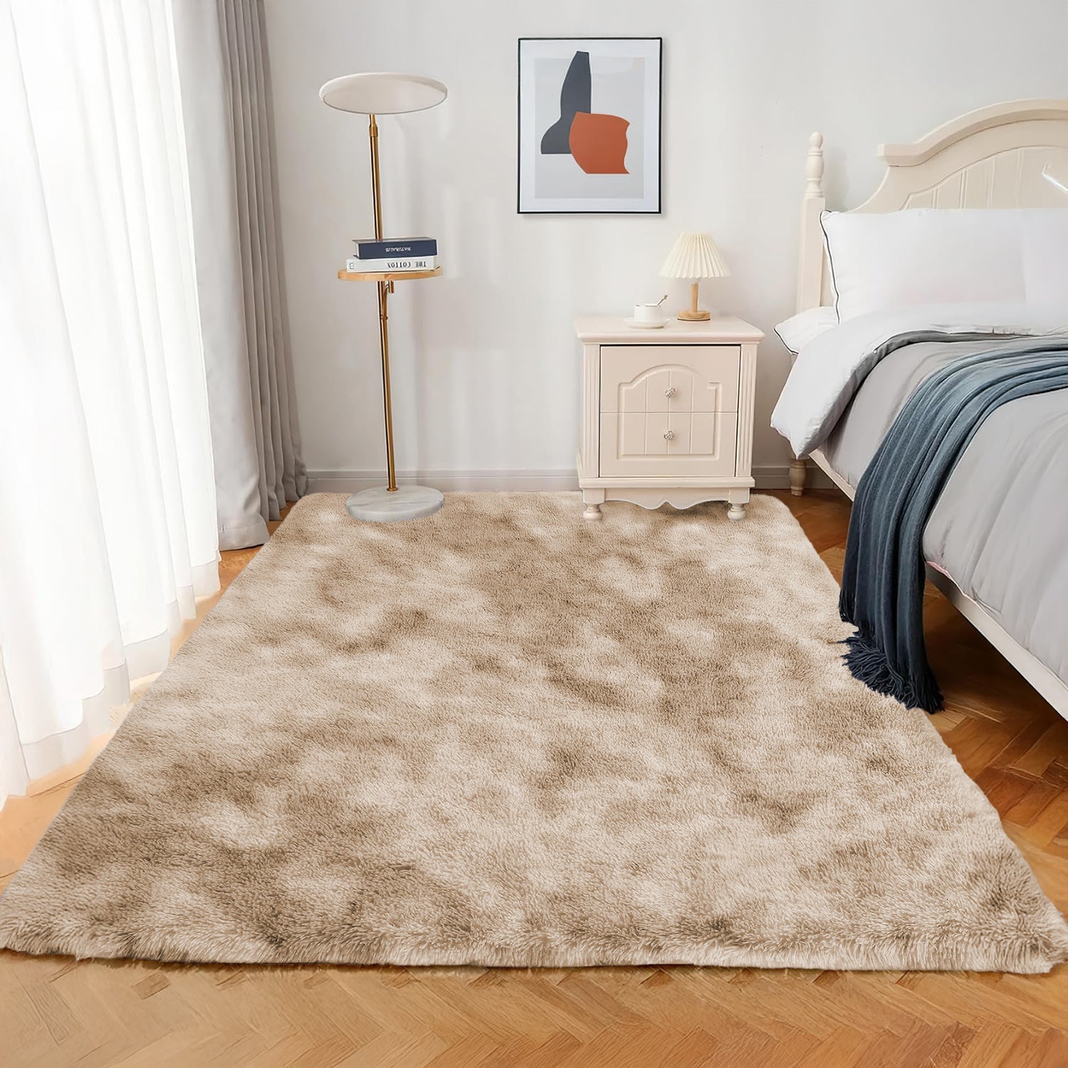 Tie Dye Fluffy Shaggy Rug Soft Thick Pile Colourful Area Rug